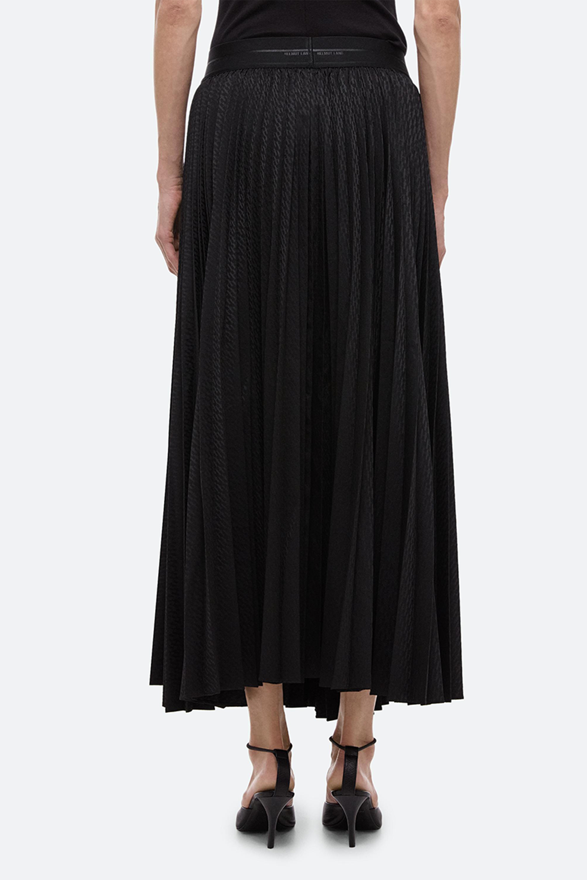 Helmut Lang Pleated Jacquard Skirt