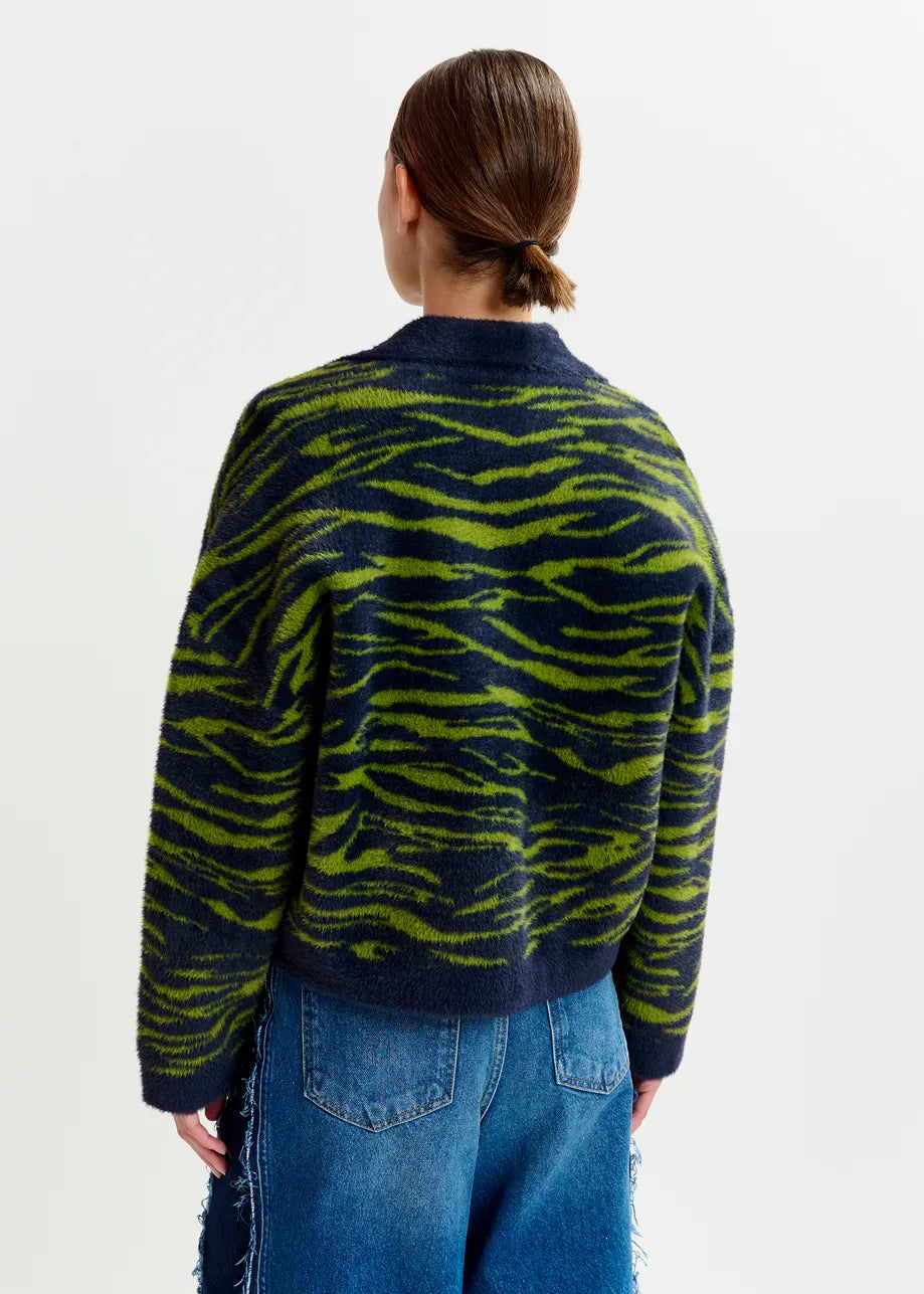 Essentiel Antwerp Zebra-Print Cardigan