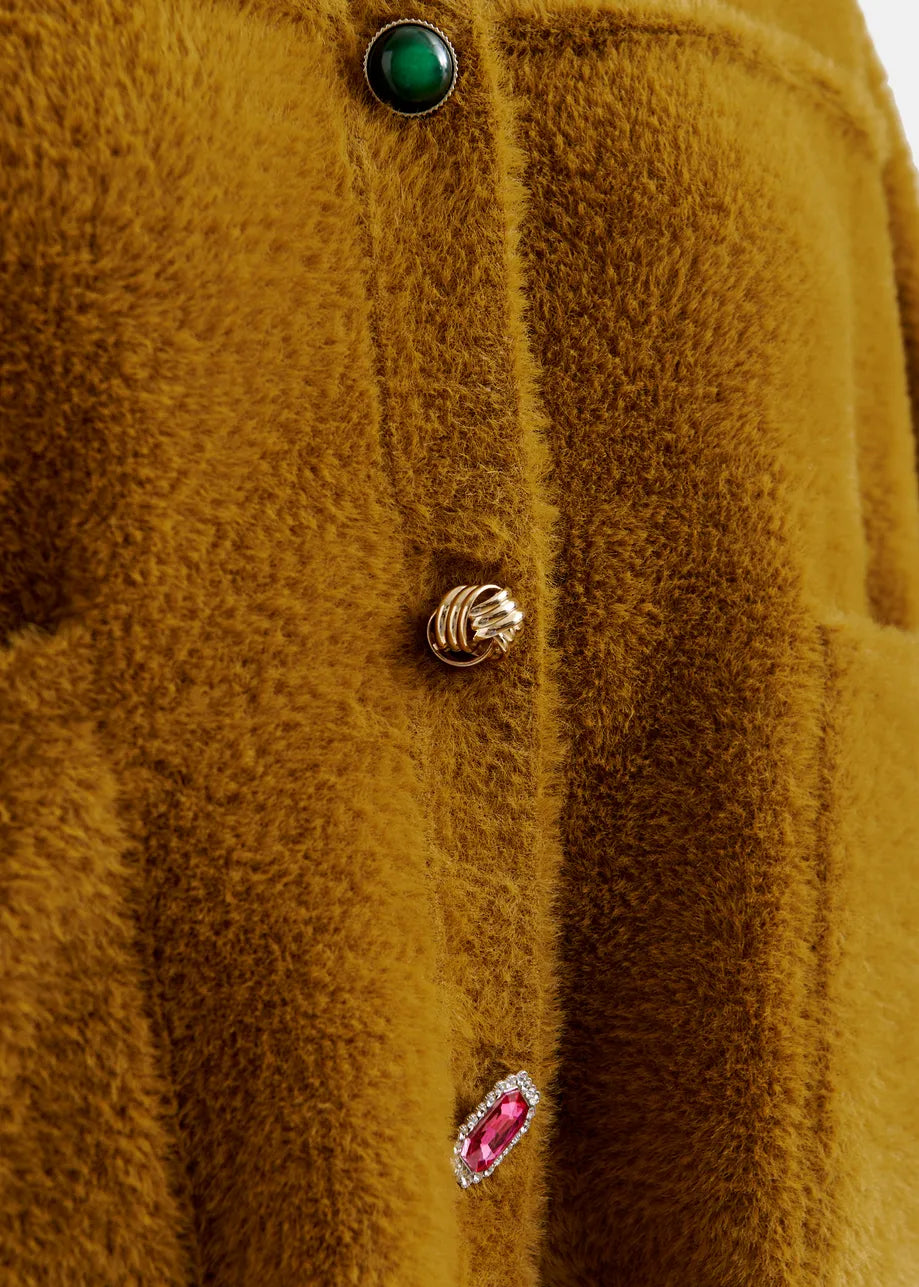 Essentiel Antwerp Cardigan With Removable Leopard Faux Fur Collar