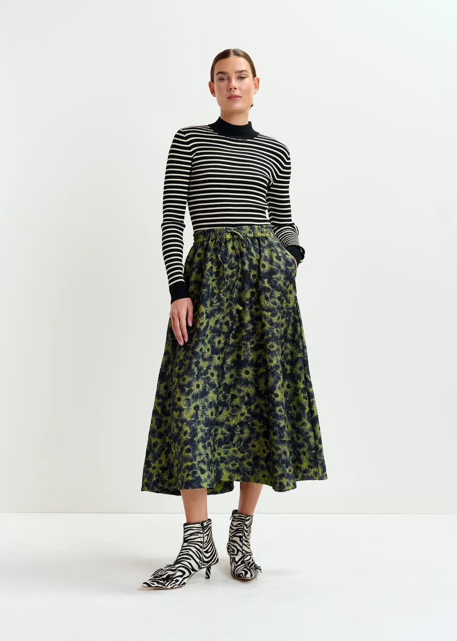 Essentiel Antwerp Floral-Jacquard Midi Skirt