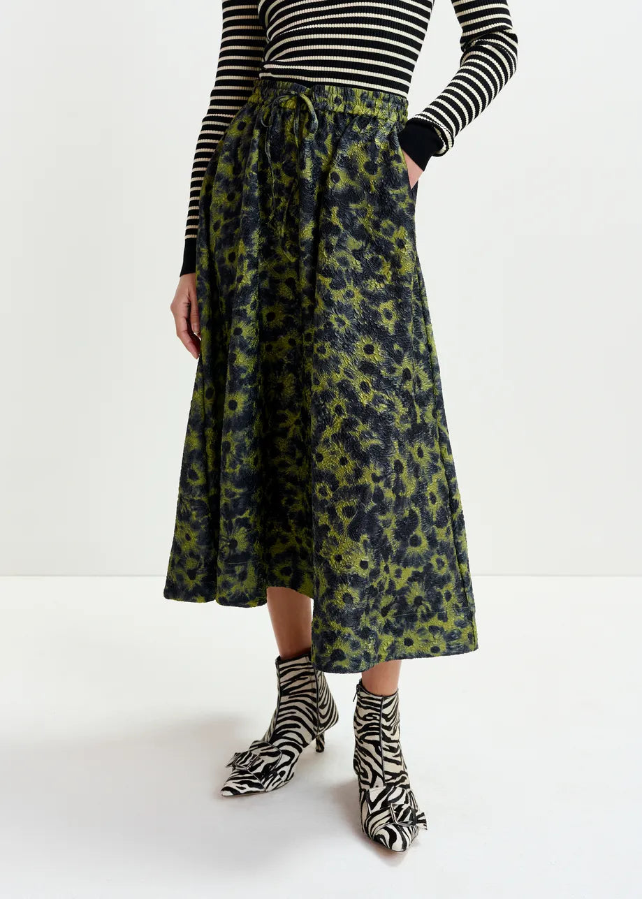 Essentiel Antwerp Floral-Jacquard Midi Skirt