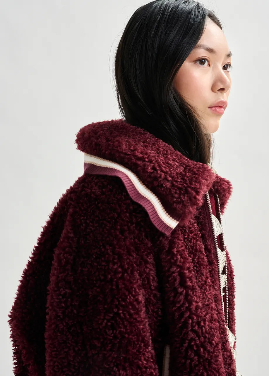 Essentiel Antwerp Oversized Faux Shearling Bomber Jacket