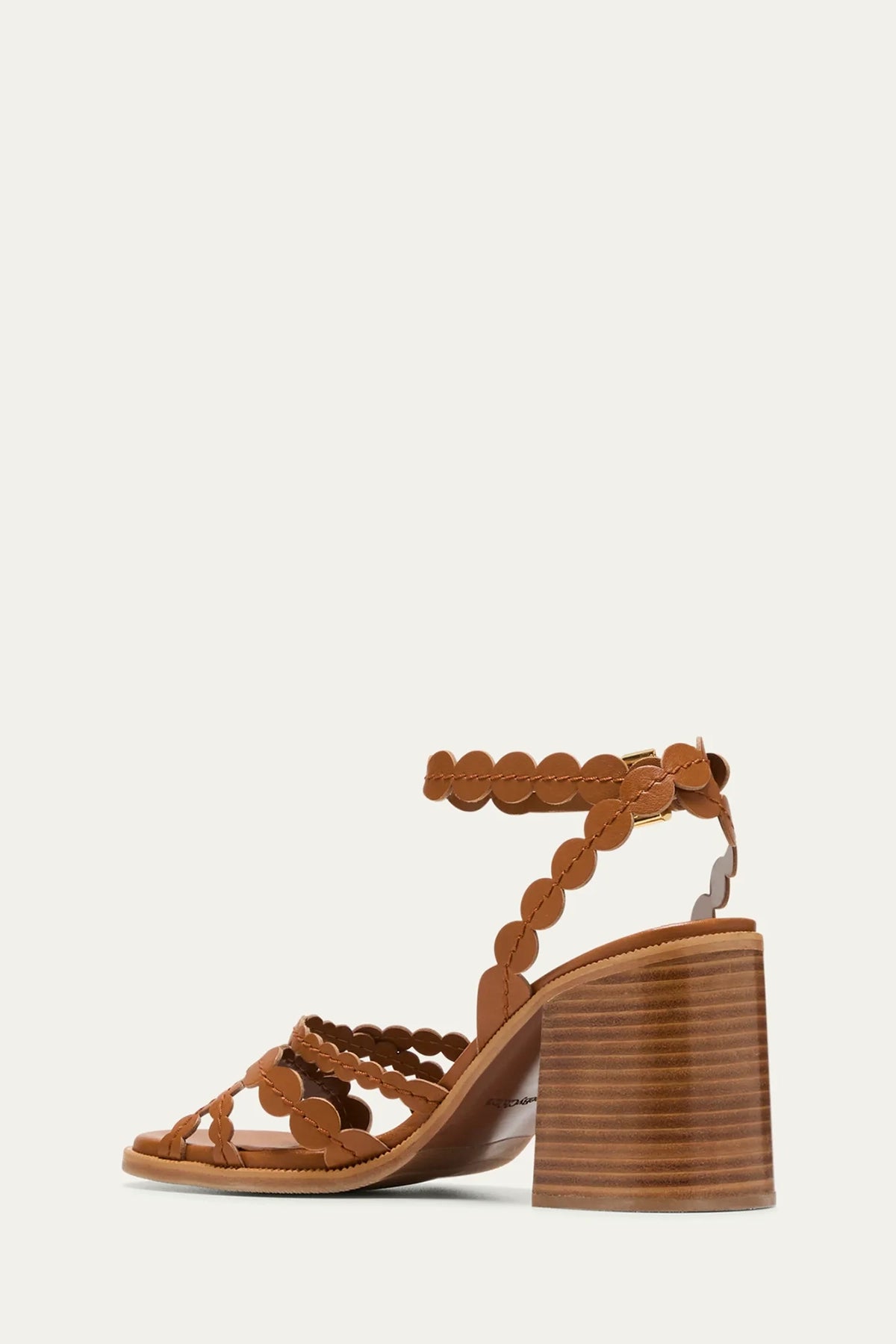 See By Chloe Kaddy Scallop Leather Ankle-Strap Sandals