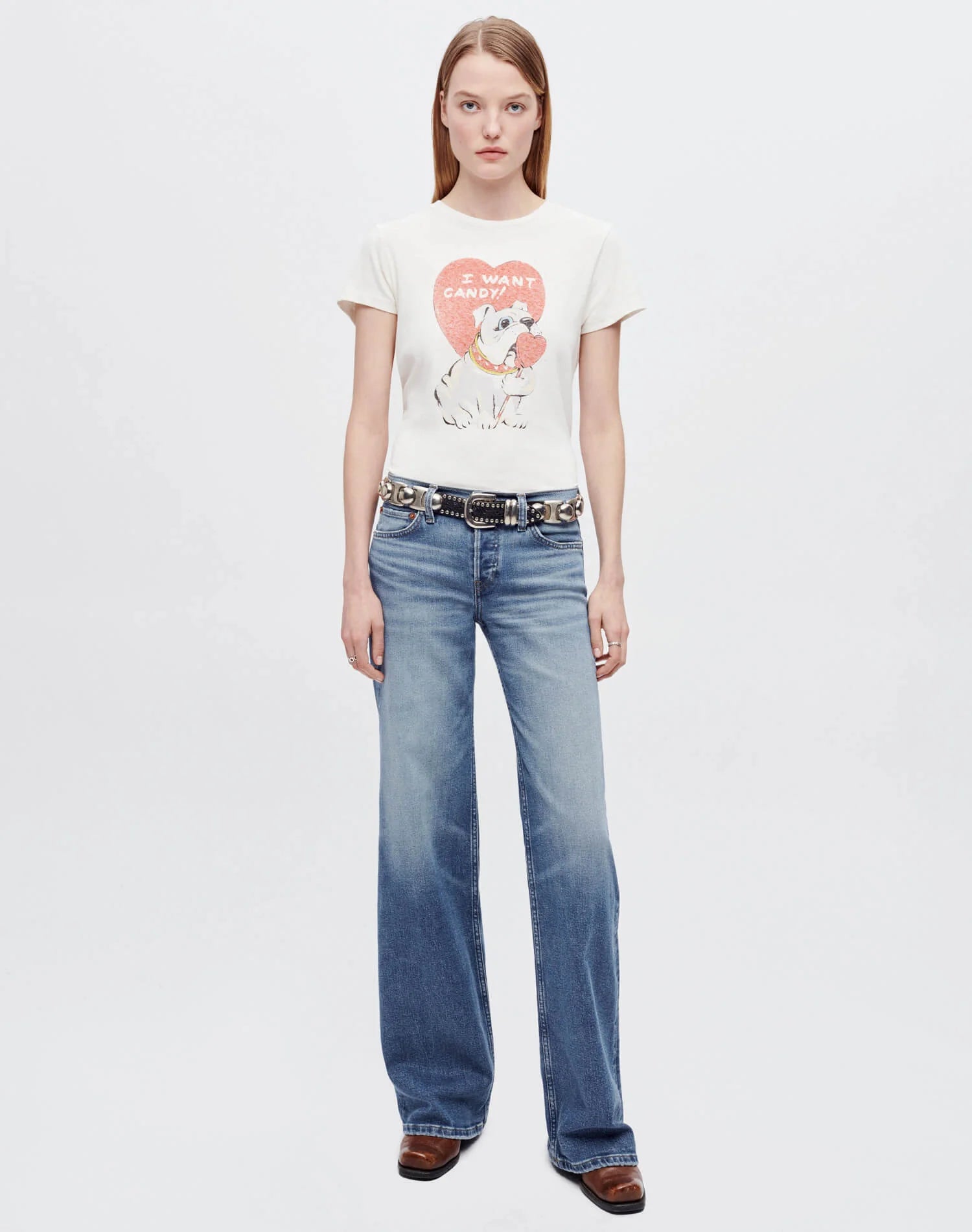 Re/Done Mid Rise Wide Leg Jeans