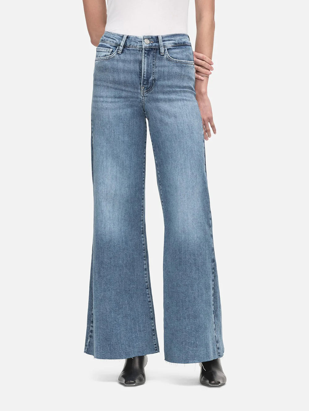 Frame Le Palazzo Crop Raw Fray Jeans