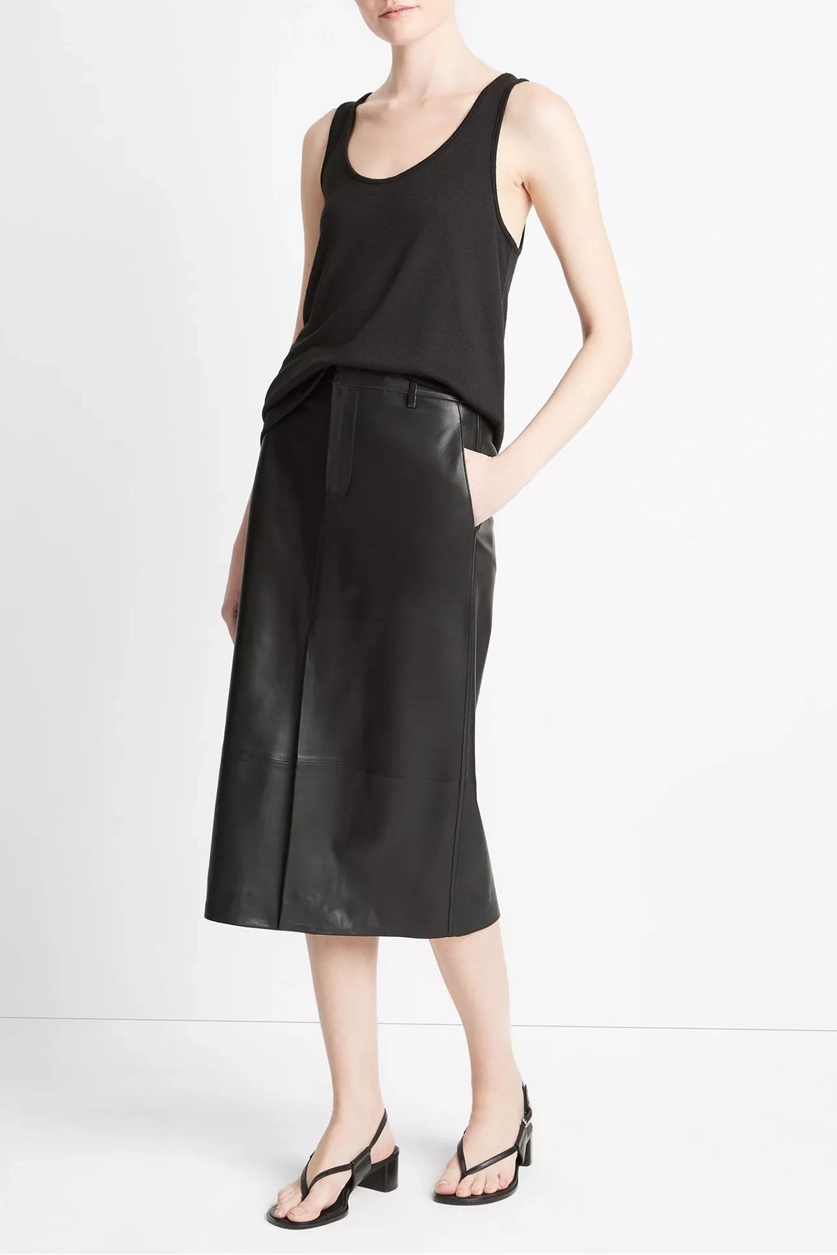 Vince Leather Trouser Skirt