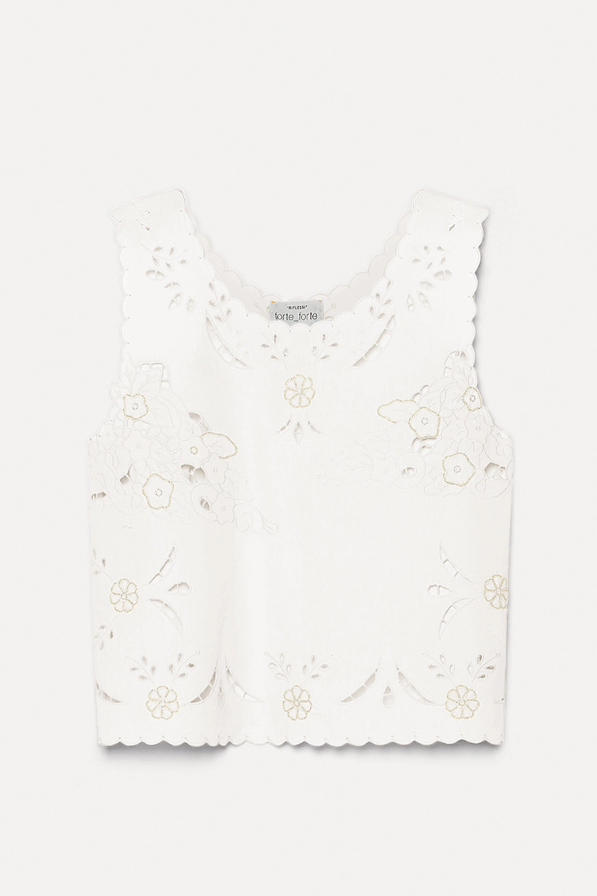 Forte Forte Poplin Top With “Lace And Glass” Embroidery