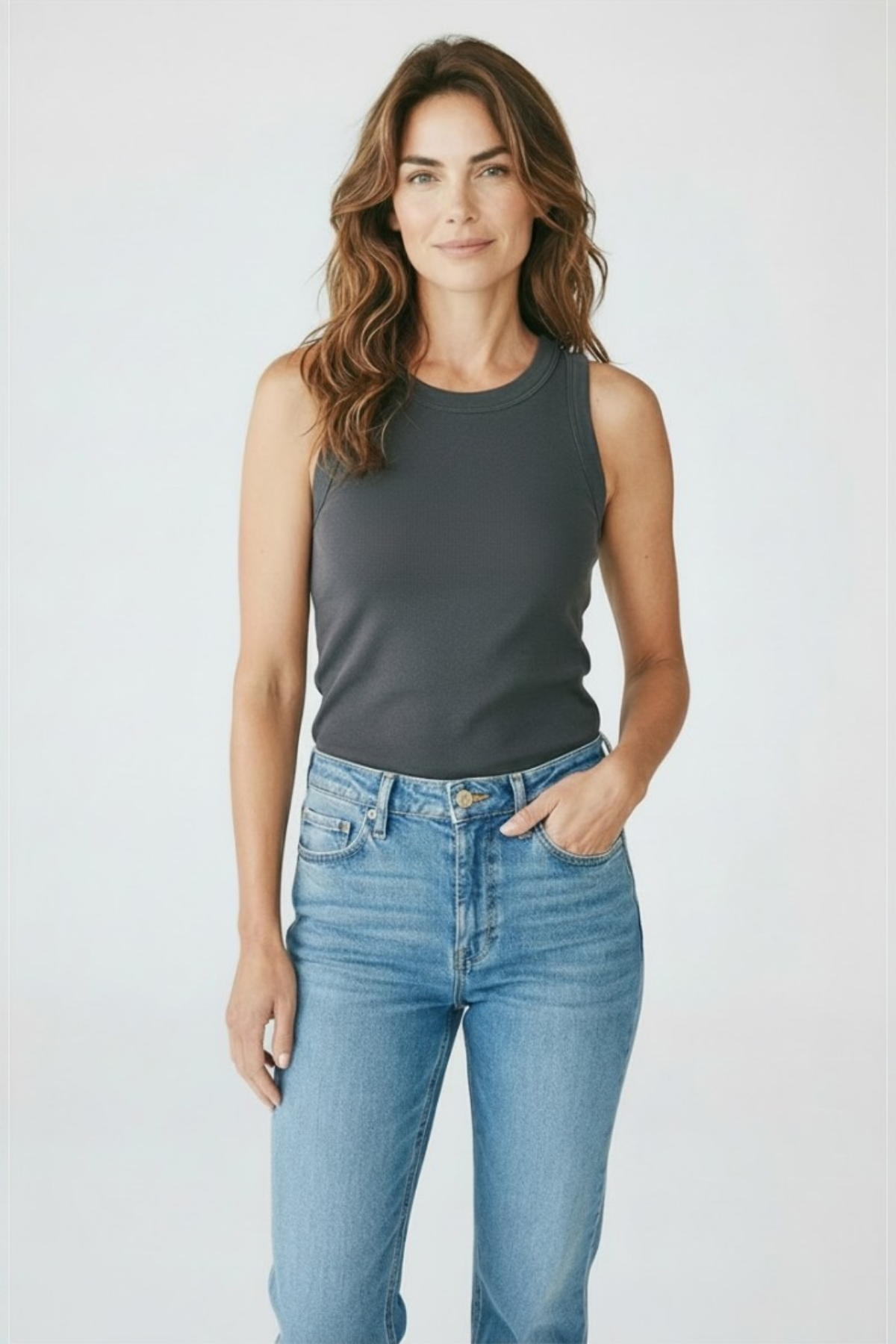 Majestic Filatures Organic Cotton Stretch Crewneck Tank