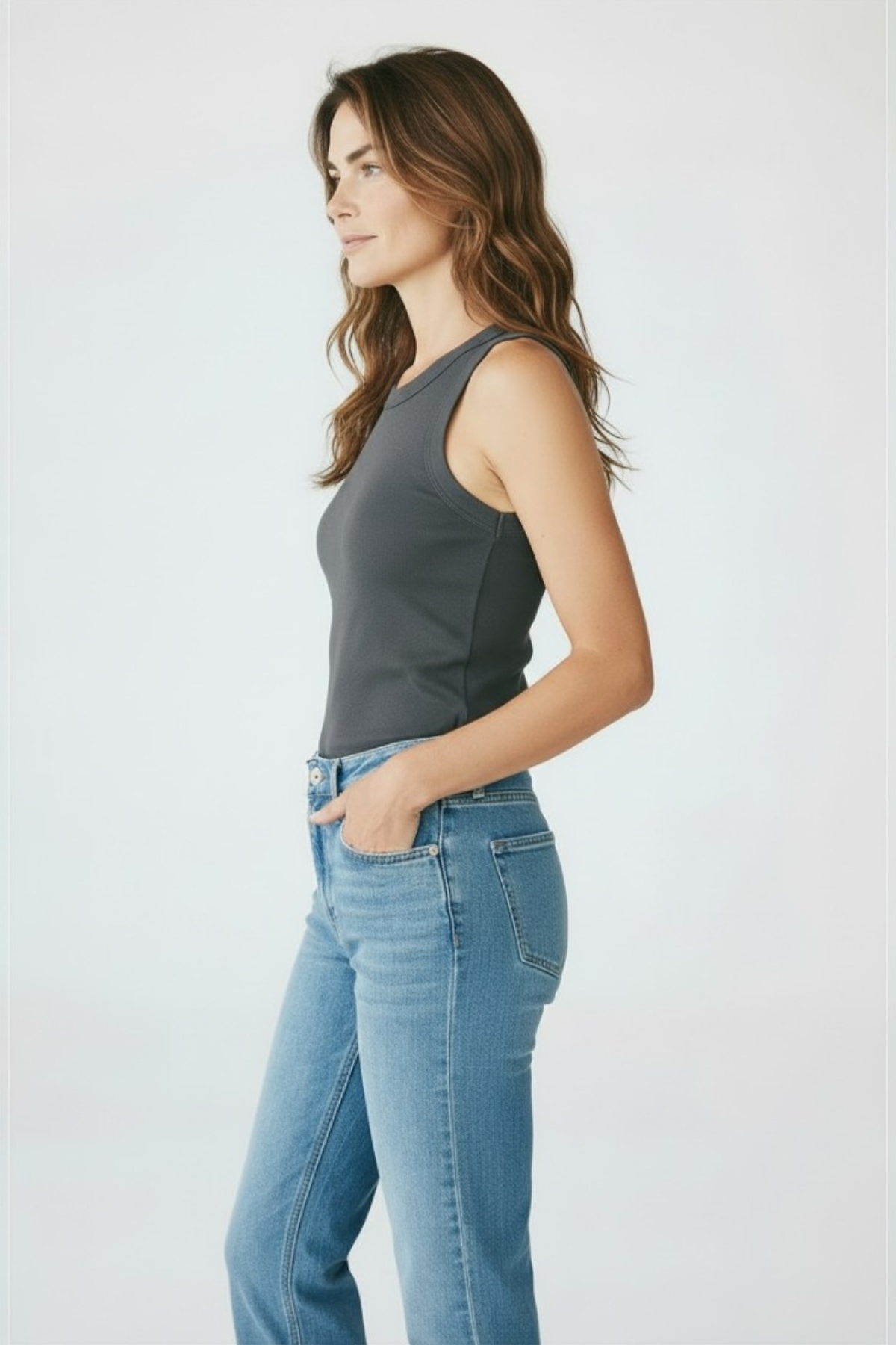 Majestic Filatures Organic Cotton Stretch Crewneck Tank