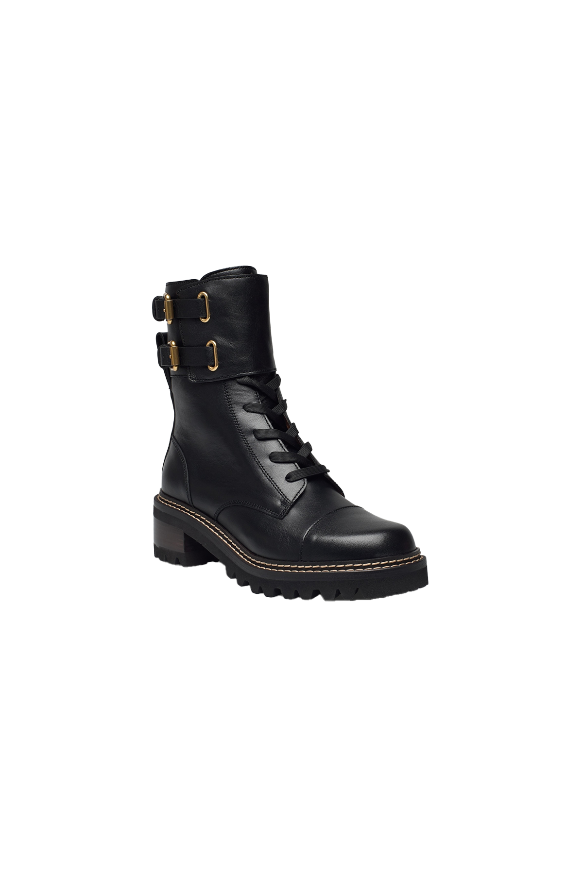 See By Chloe Mallory Buckled Leather Ankle Boots