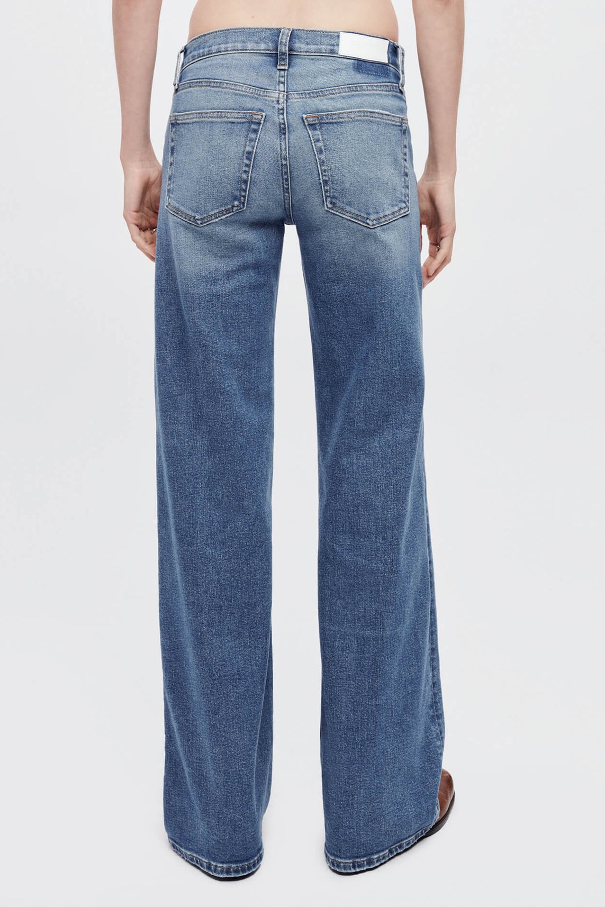 Re/Done Mid Rise Wide Leg Jeans