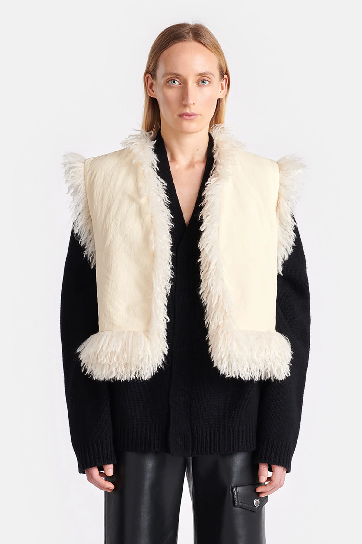 Nanushka Xylia Faux Racka Fur Vest