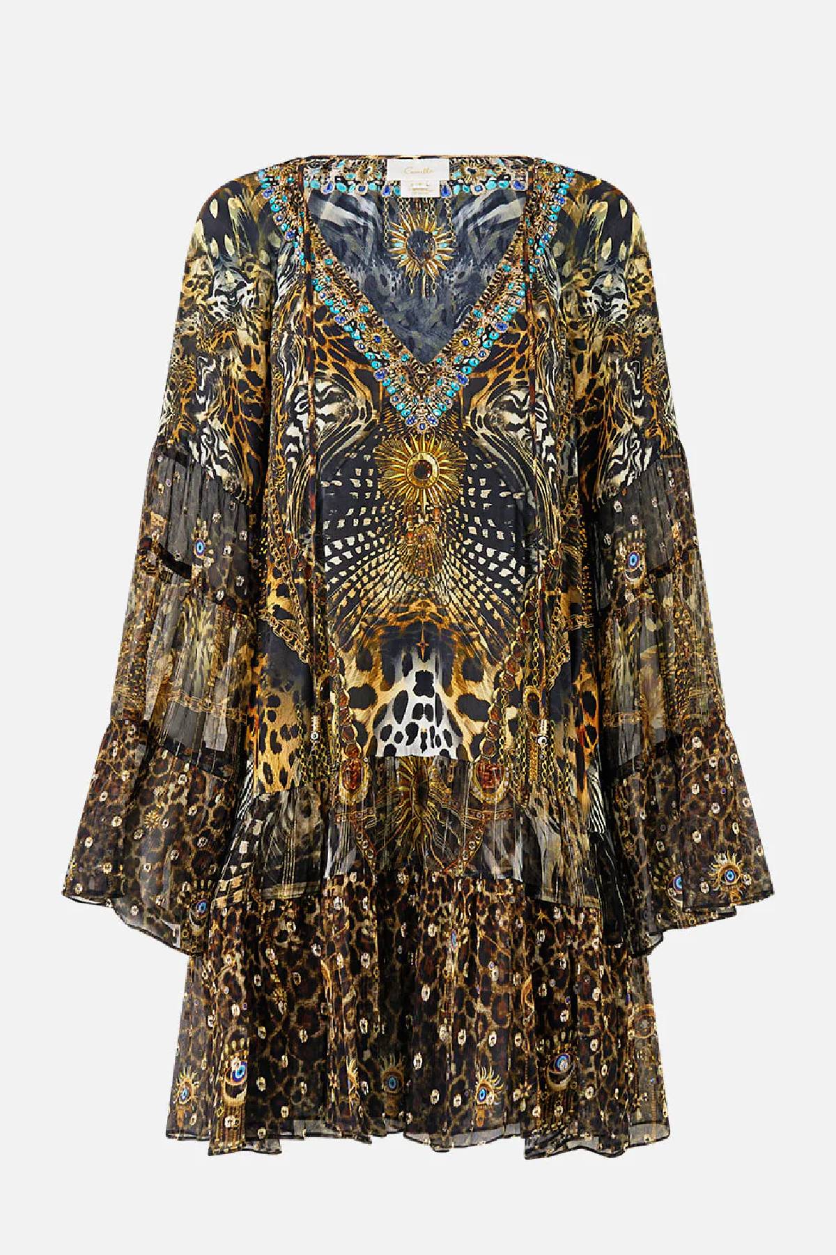 Camilla A-Line Gathered Panel Dress