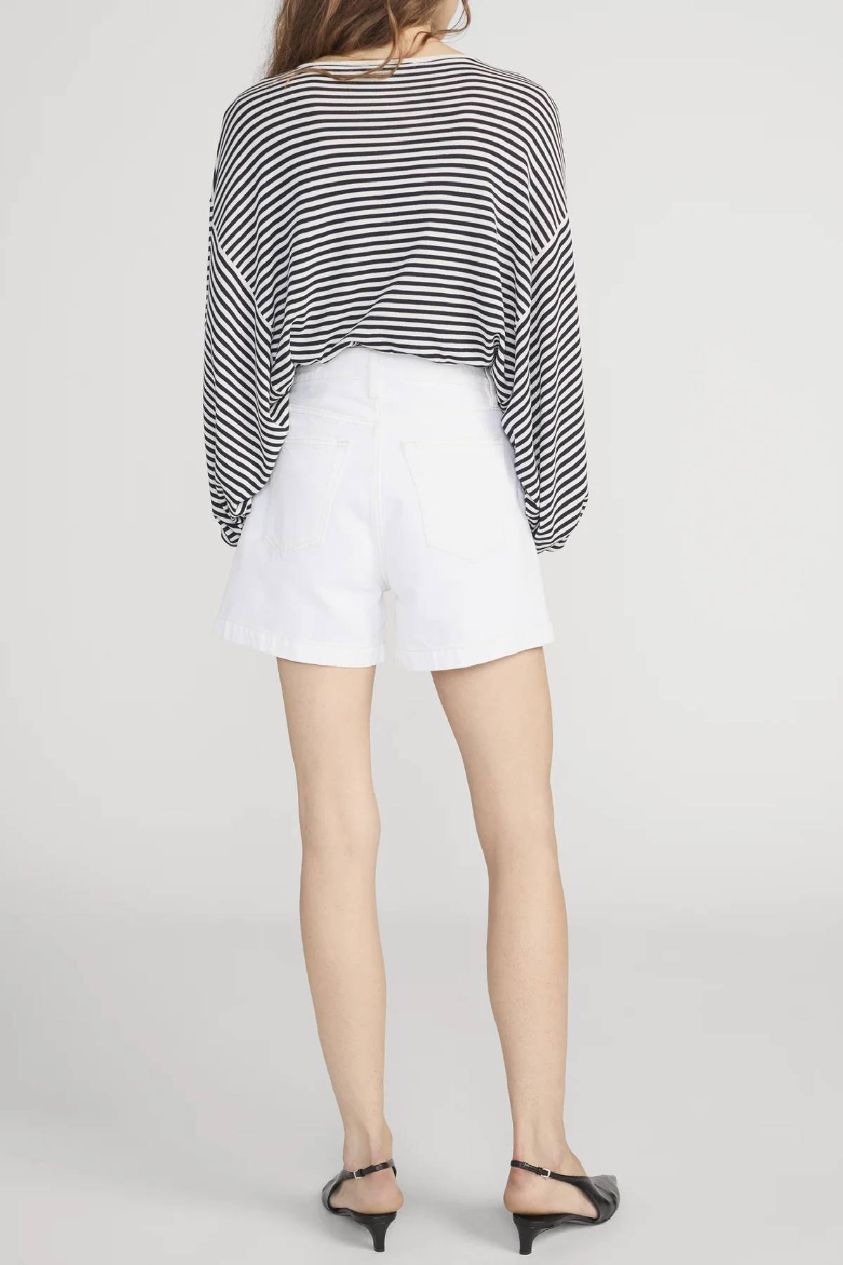 Frame The Striped Slouchy Sweater - Cream Multi
