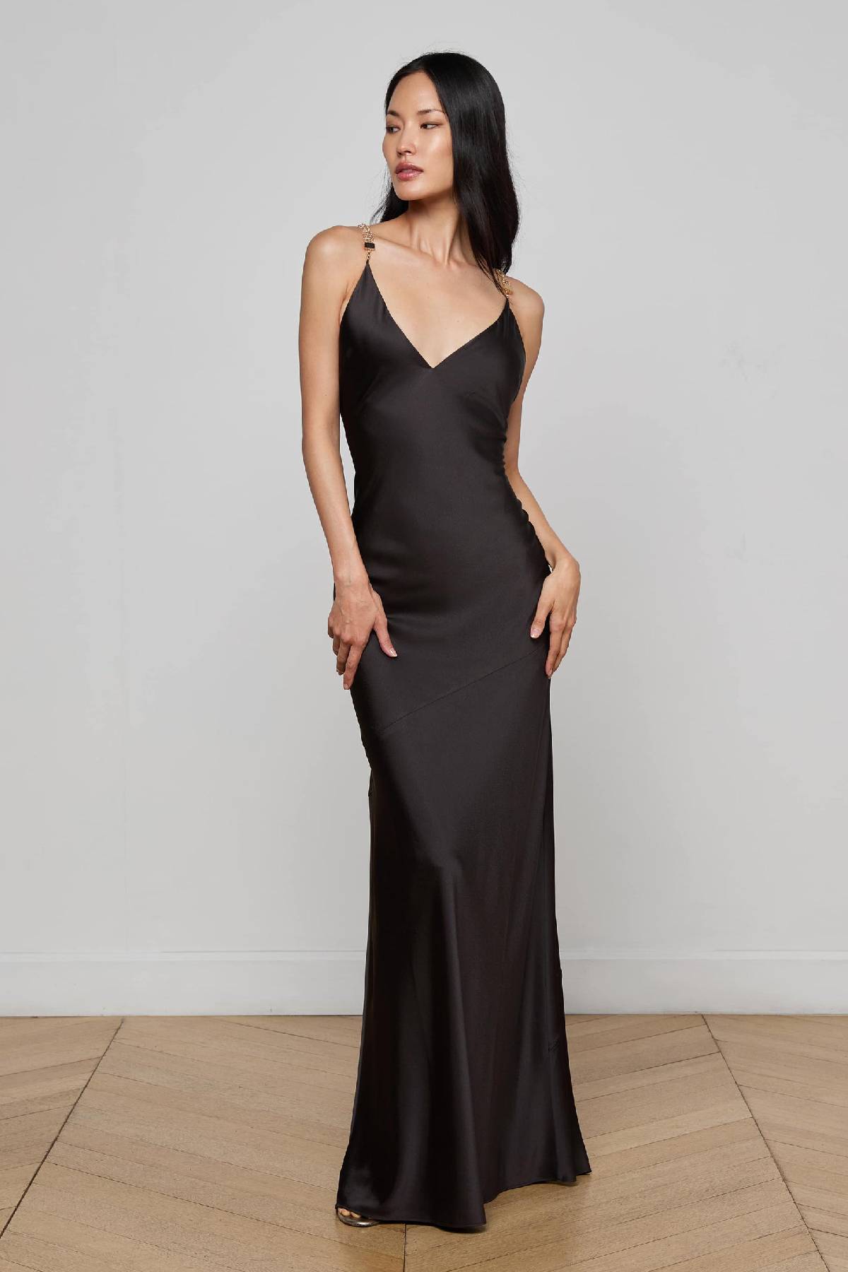 L’AGENCE Saint Crystal Strap Gown
