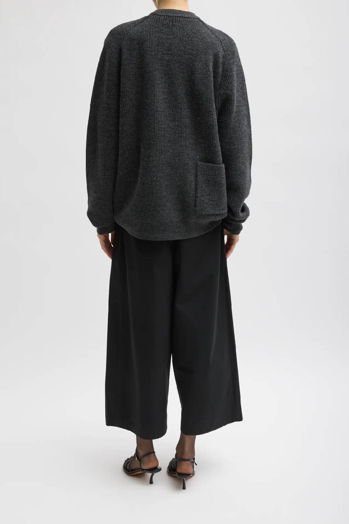 Tibi Cardigan Stitch V-Neck Easy Pullover