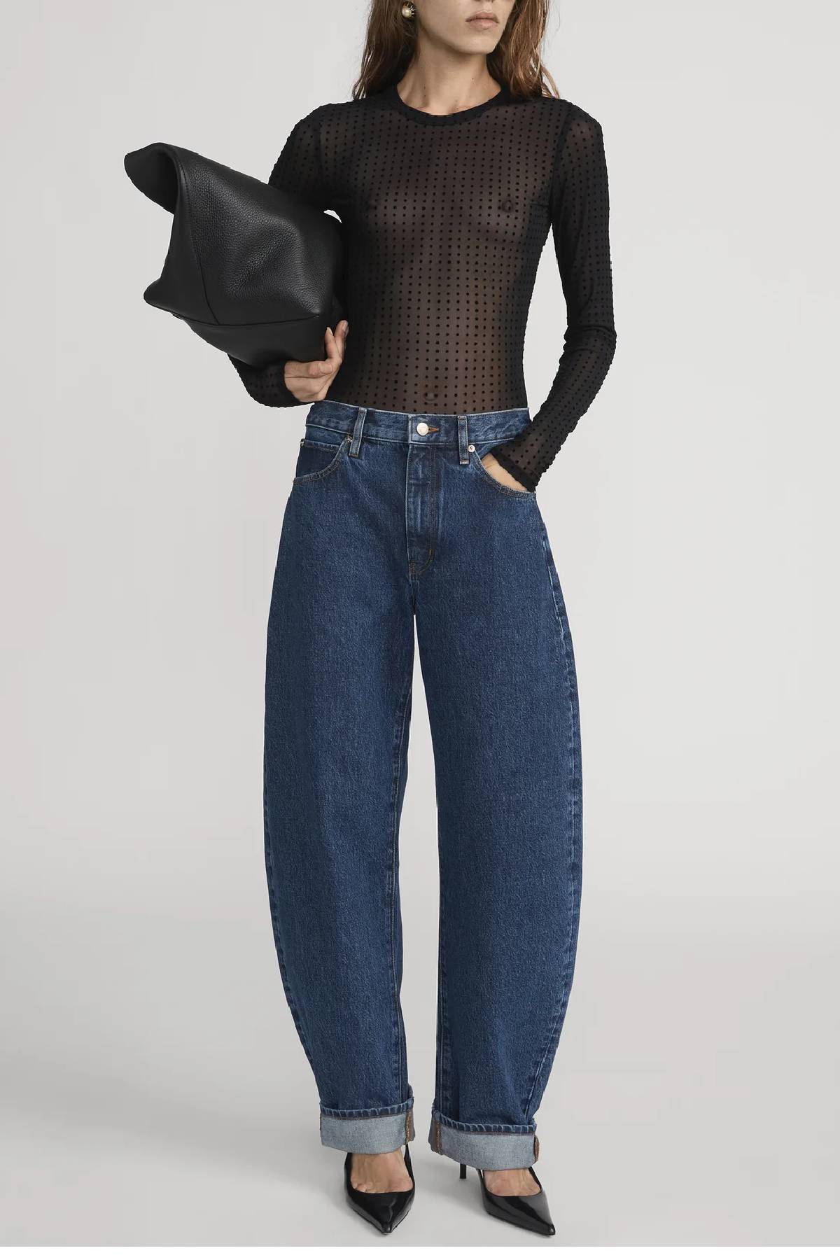 Frame The Mesh Polka Dot Top