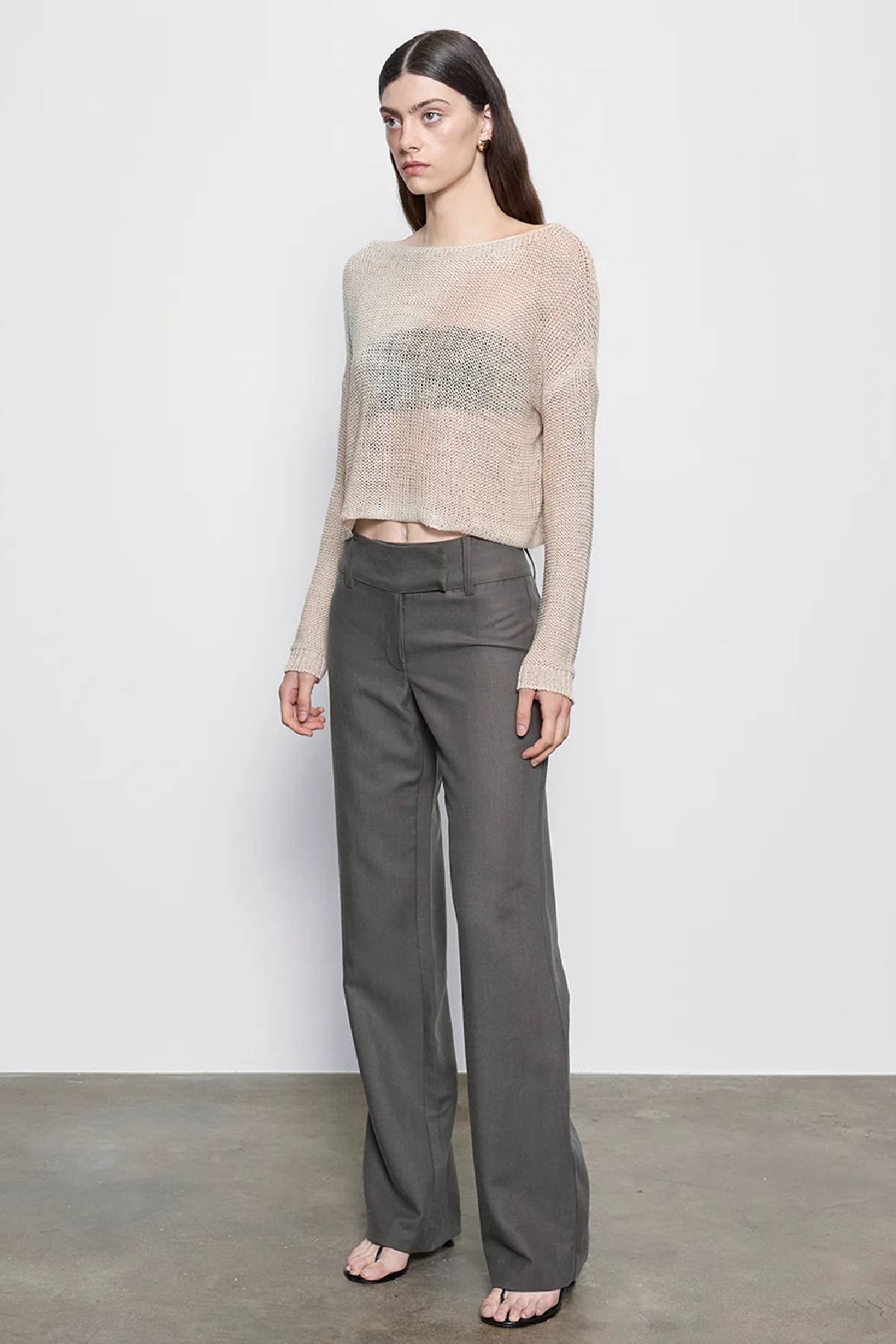 Enza Costa Linen Open Knit Bateau Sweater