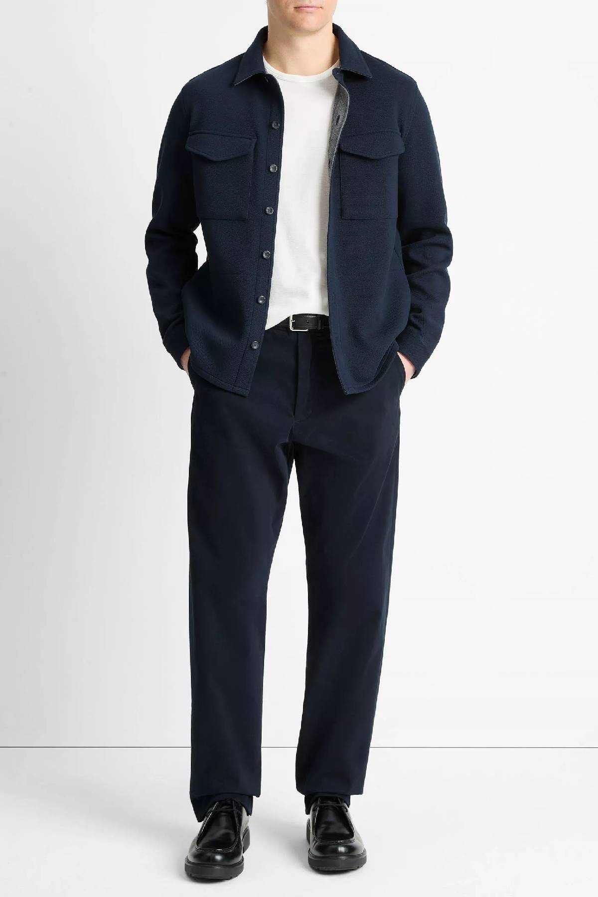 Vince Men's Double Knit Cotton Blend Piqué Shirt Jacket