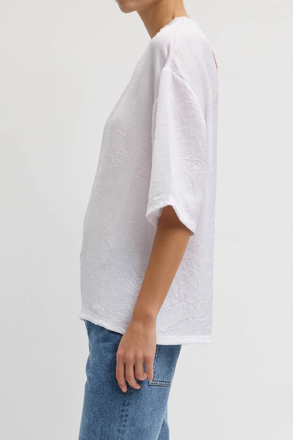 Tibi Crinkle Shirting Easy T-Shirt