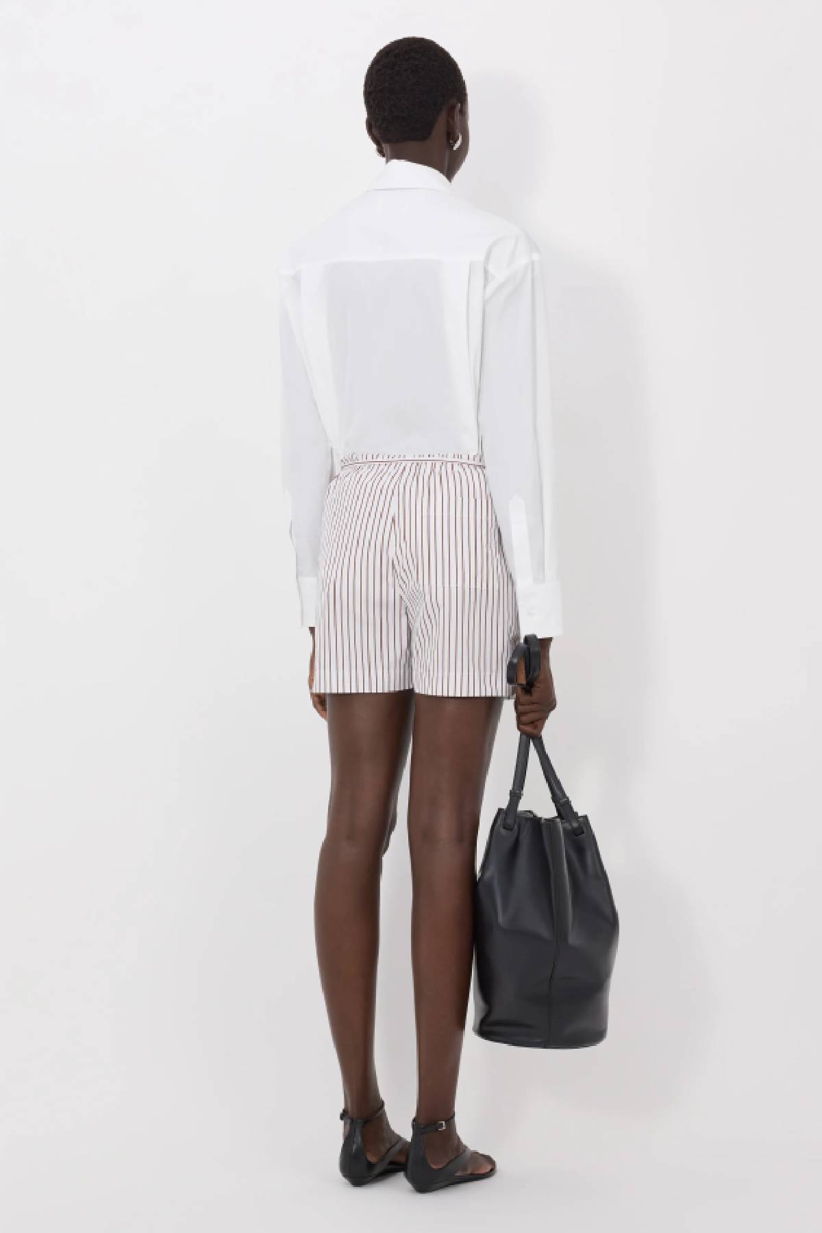 Loulou de Saison Lory Drawstring Shorts - Dark Red/ Light Blue