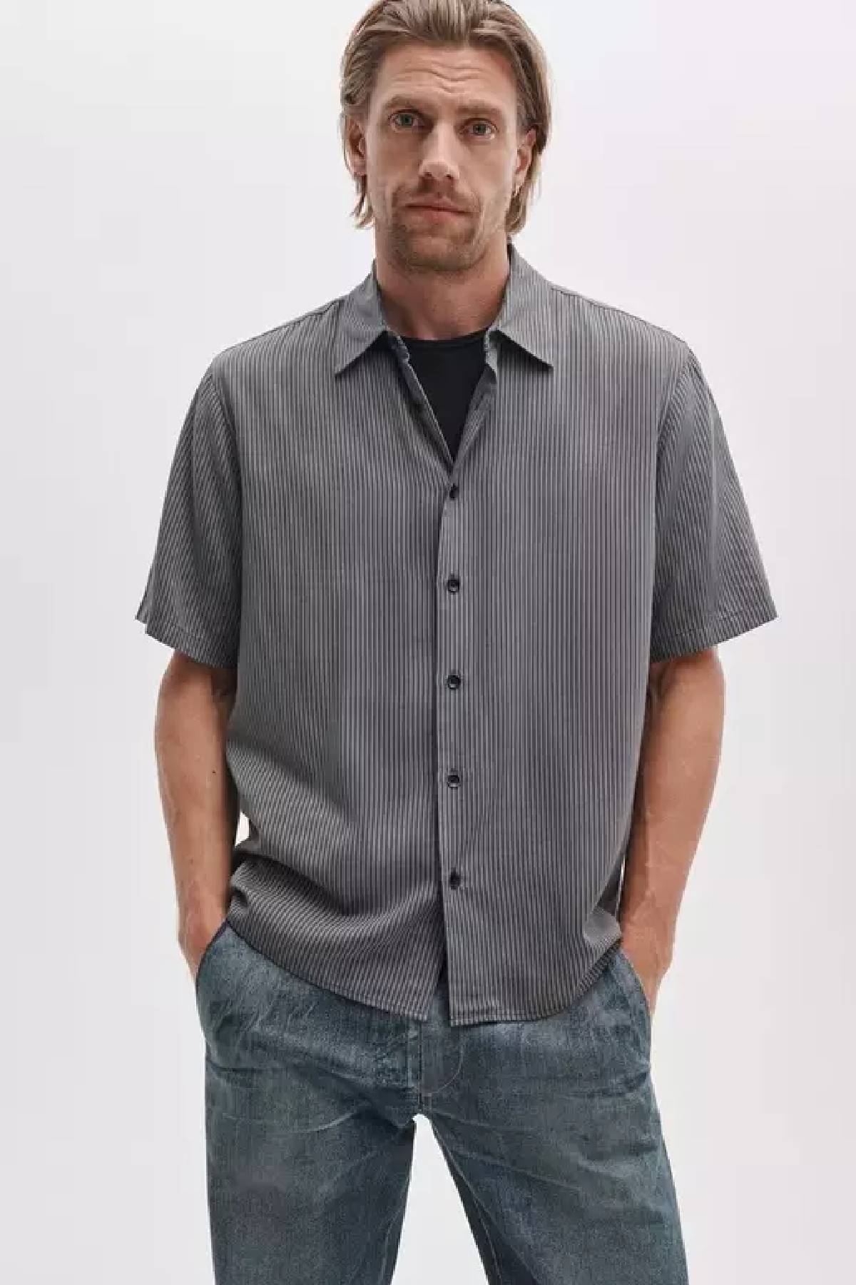 Rag & Bone Men's Dalton Short Sleeve Jacquard Shirt