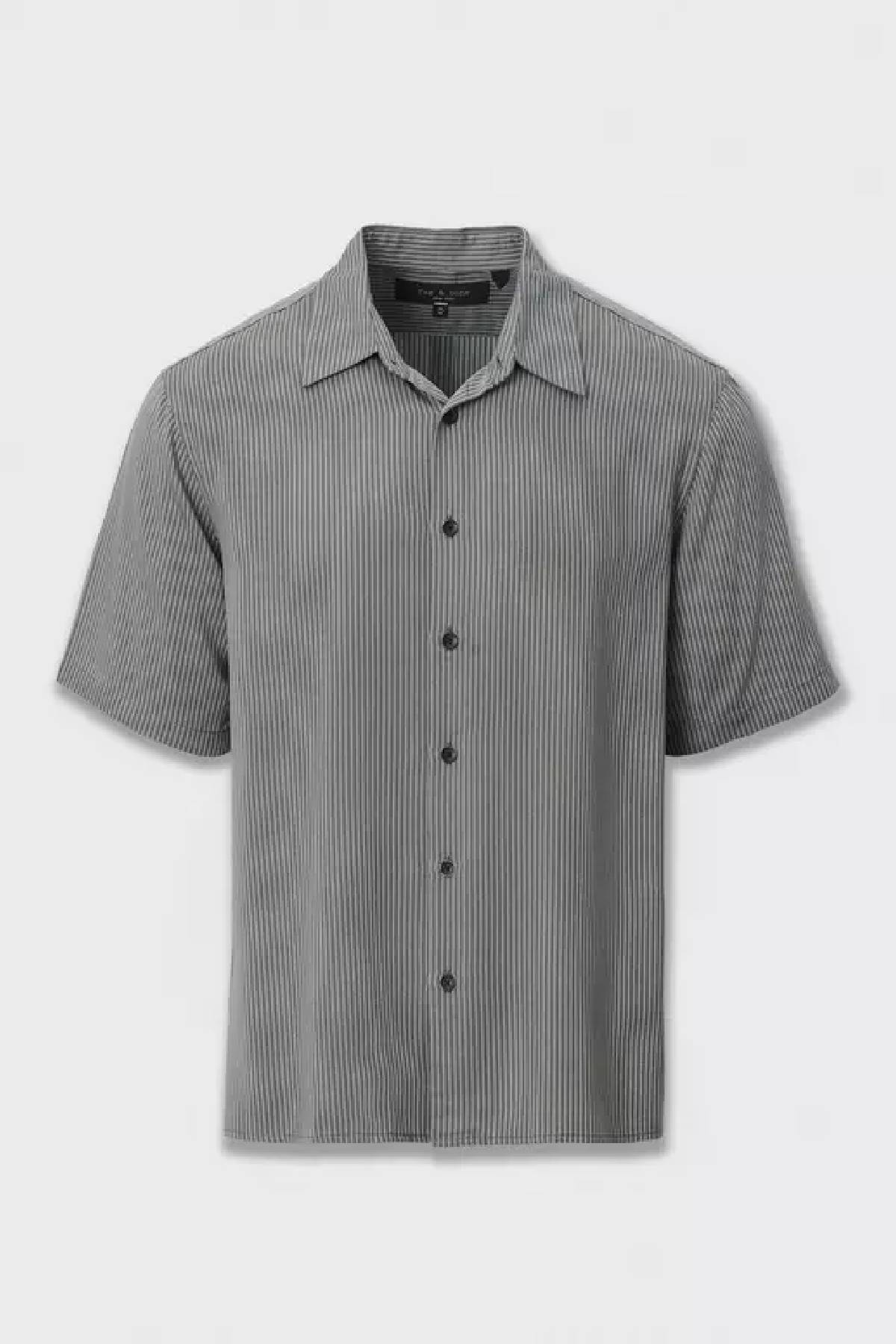 Rag & Bone Men's Dalton Short Sleeve Jacquard Shirt - Charm