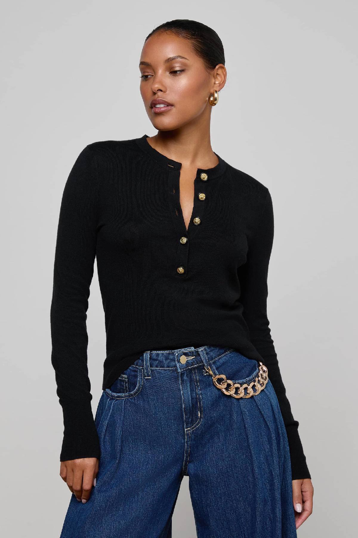 L’AGENCE Ronda Knit Henley Top