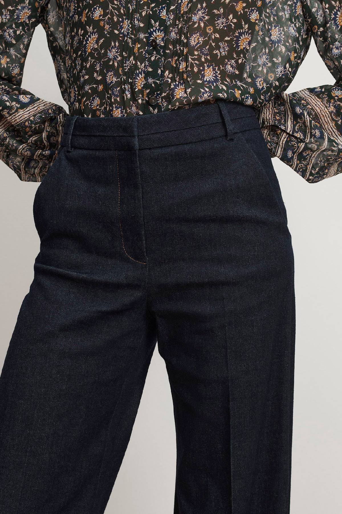 Veronica Beard Crue Wide Leg Denim Pant