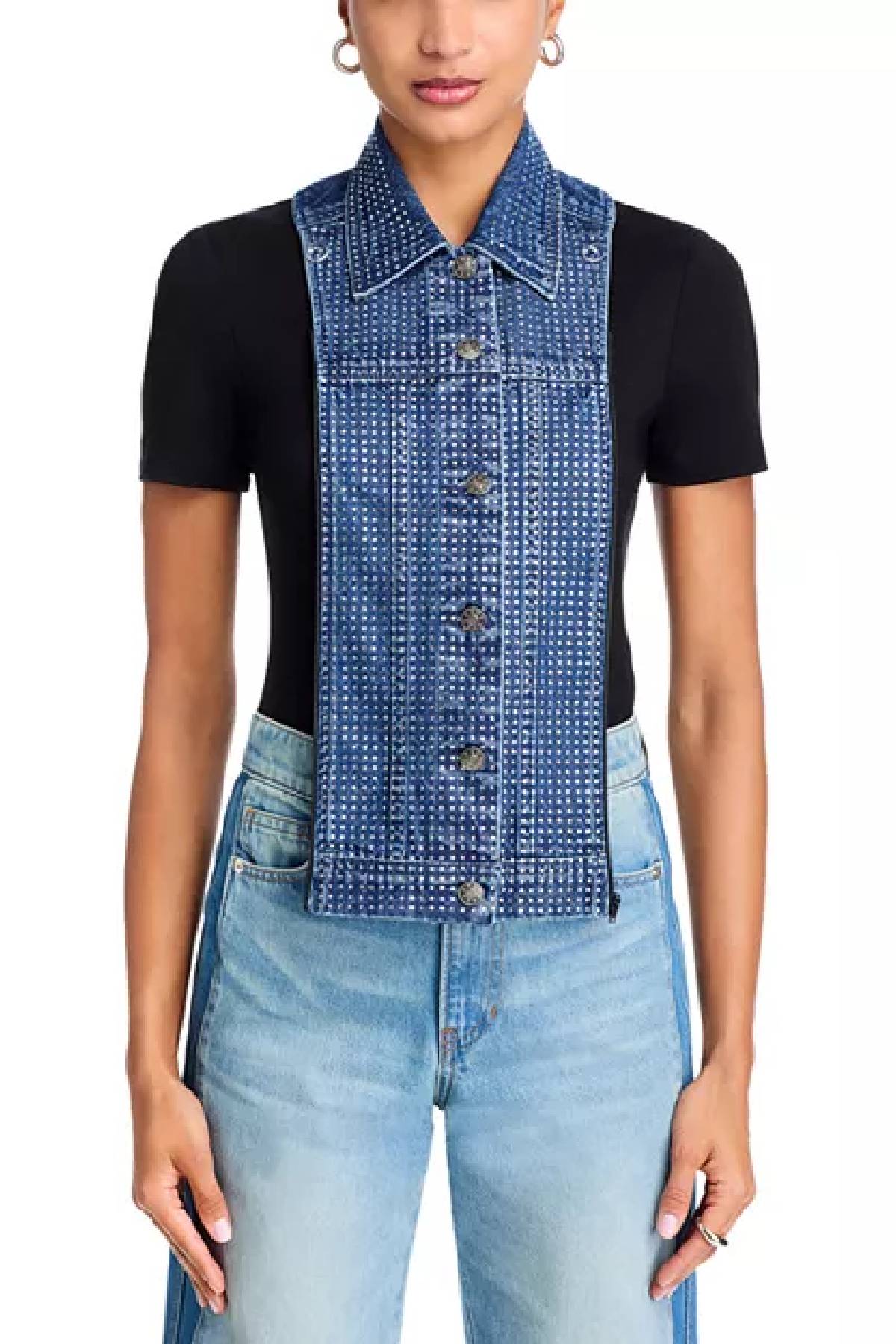 Veronica Beard Slate Dickey With Rhinestones