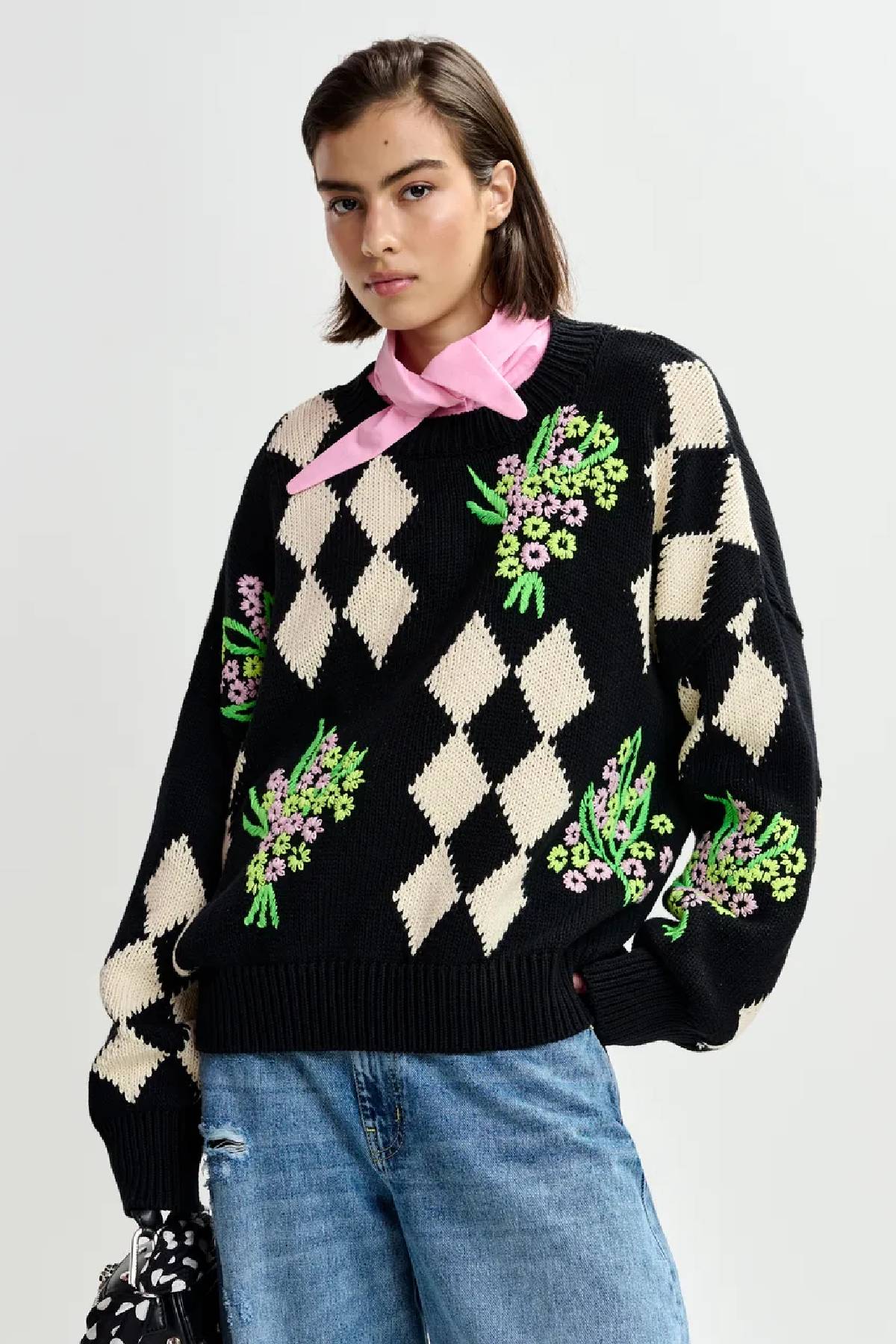 Essentiel Antwerp Oversized Jacquard Knit Sweater