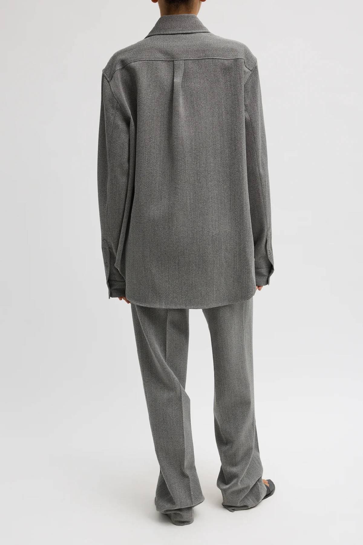 Tibi Structured Wool Zipper Jacket - Grey Multi