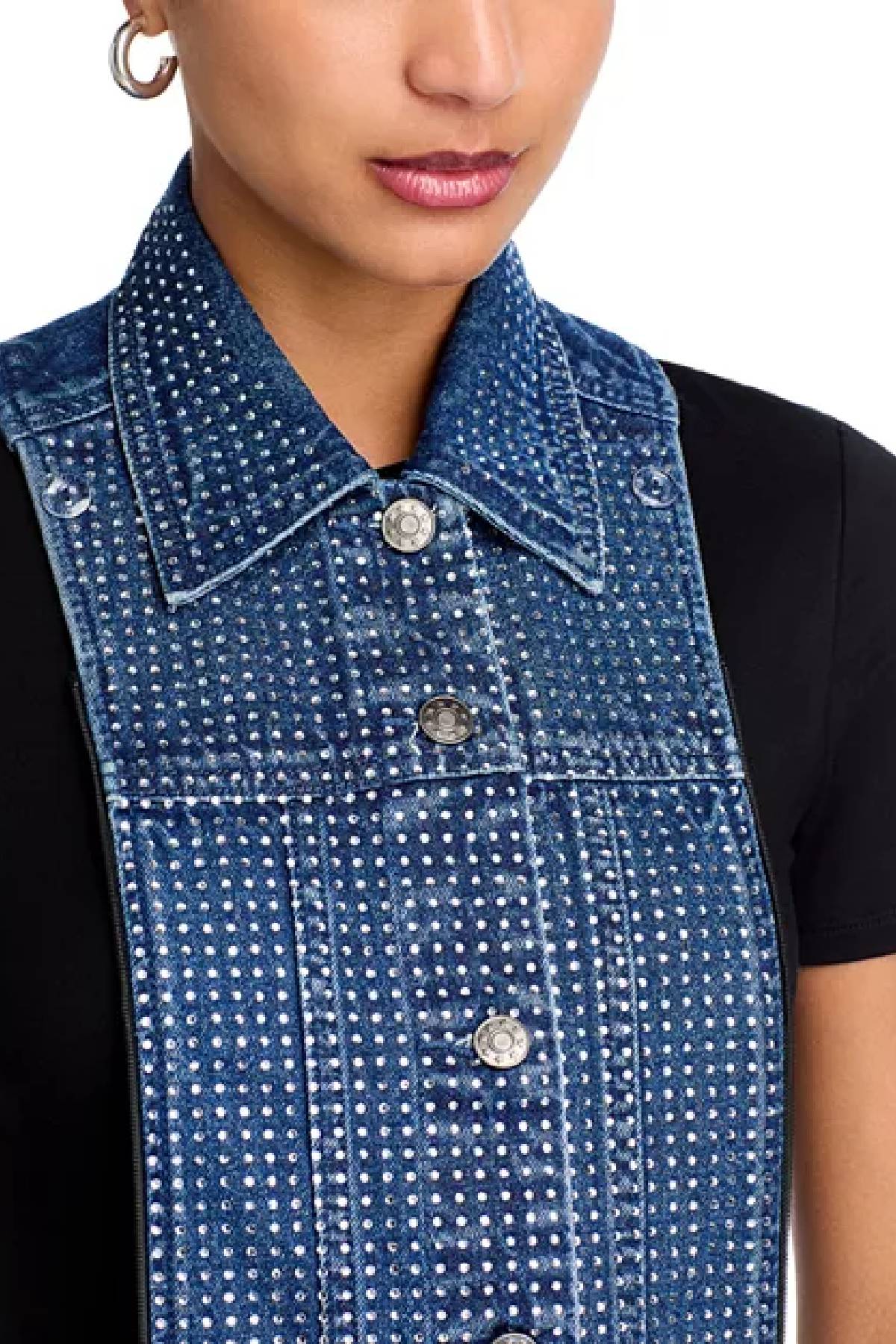 Veronica Beard Slate Dickey With Rhinestones