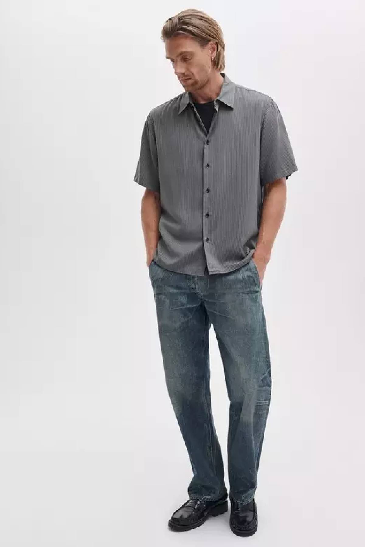 Rag & Bone Men's Dalton Short Sleeve Jacquard Shirt