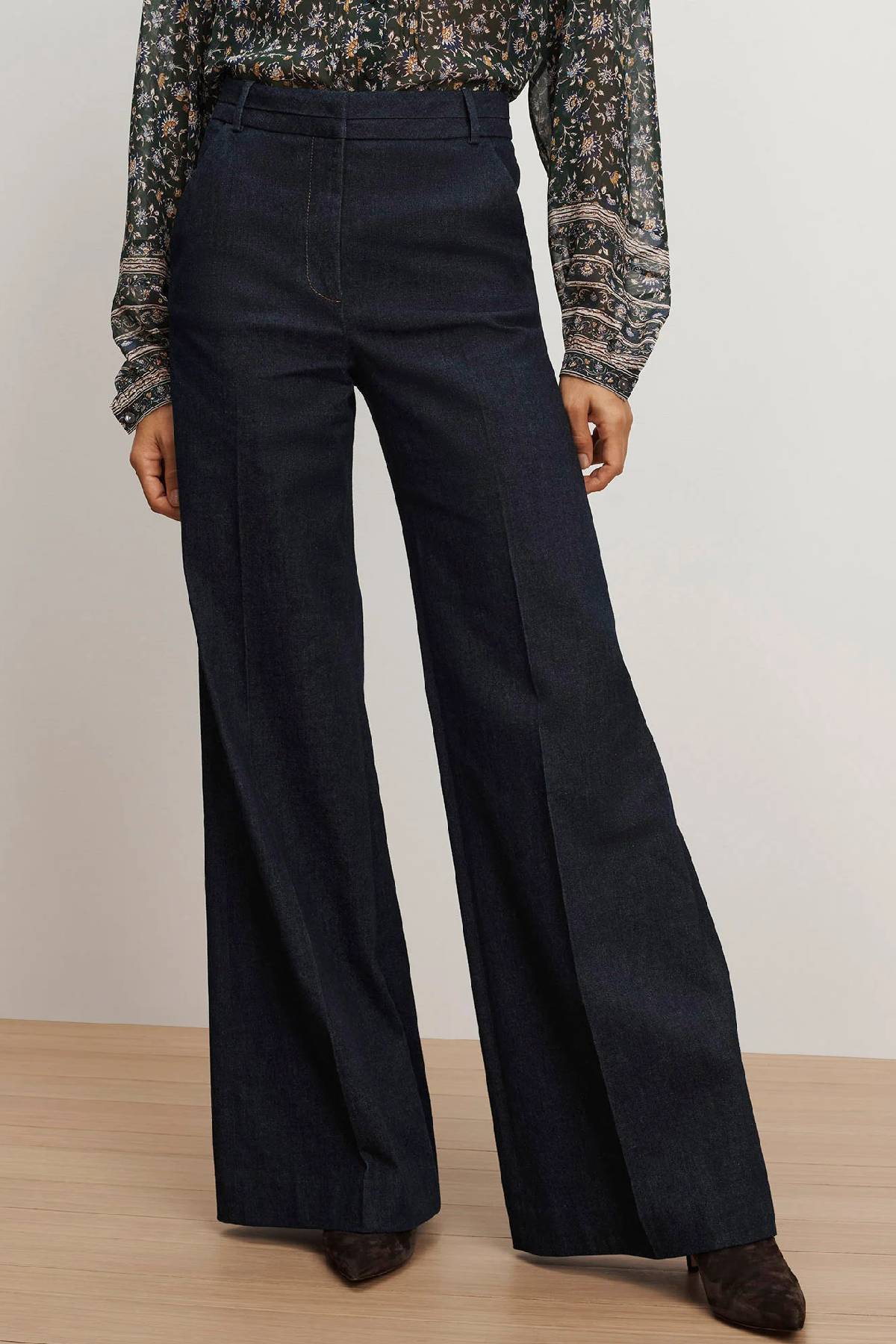 Veronica Beard Crue Wide Leg Denim Pant