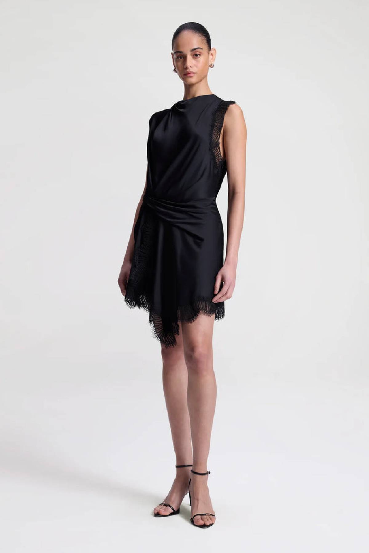 A.L.C. Dion Satin And Lace Mini Dress