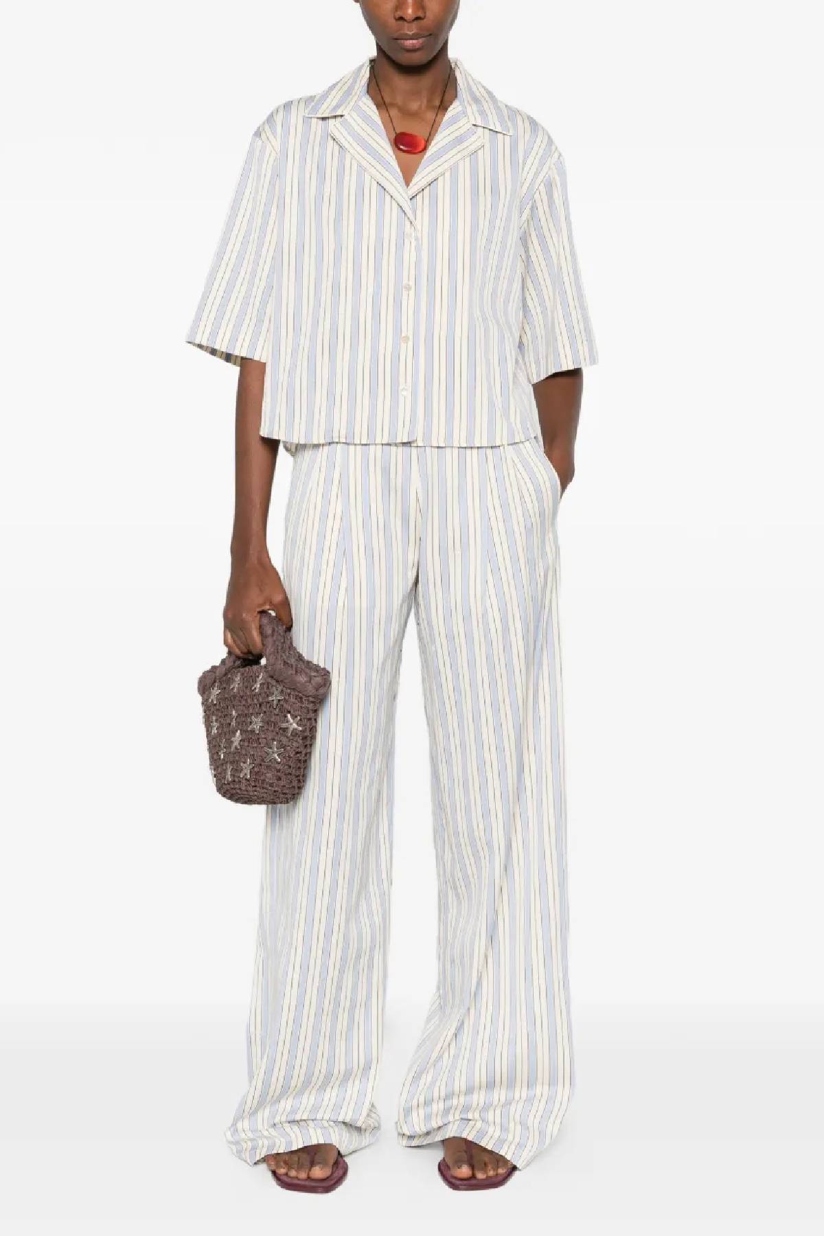 Forte Forte Striped Straight Cut Trousers