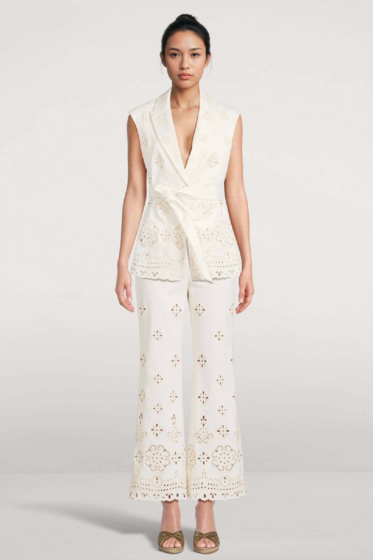 Veronica Beard Townes Eyelet Vest