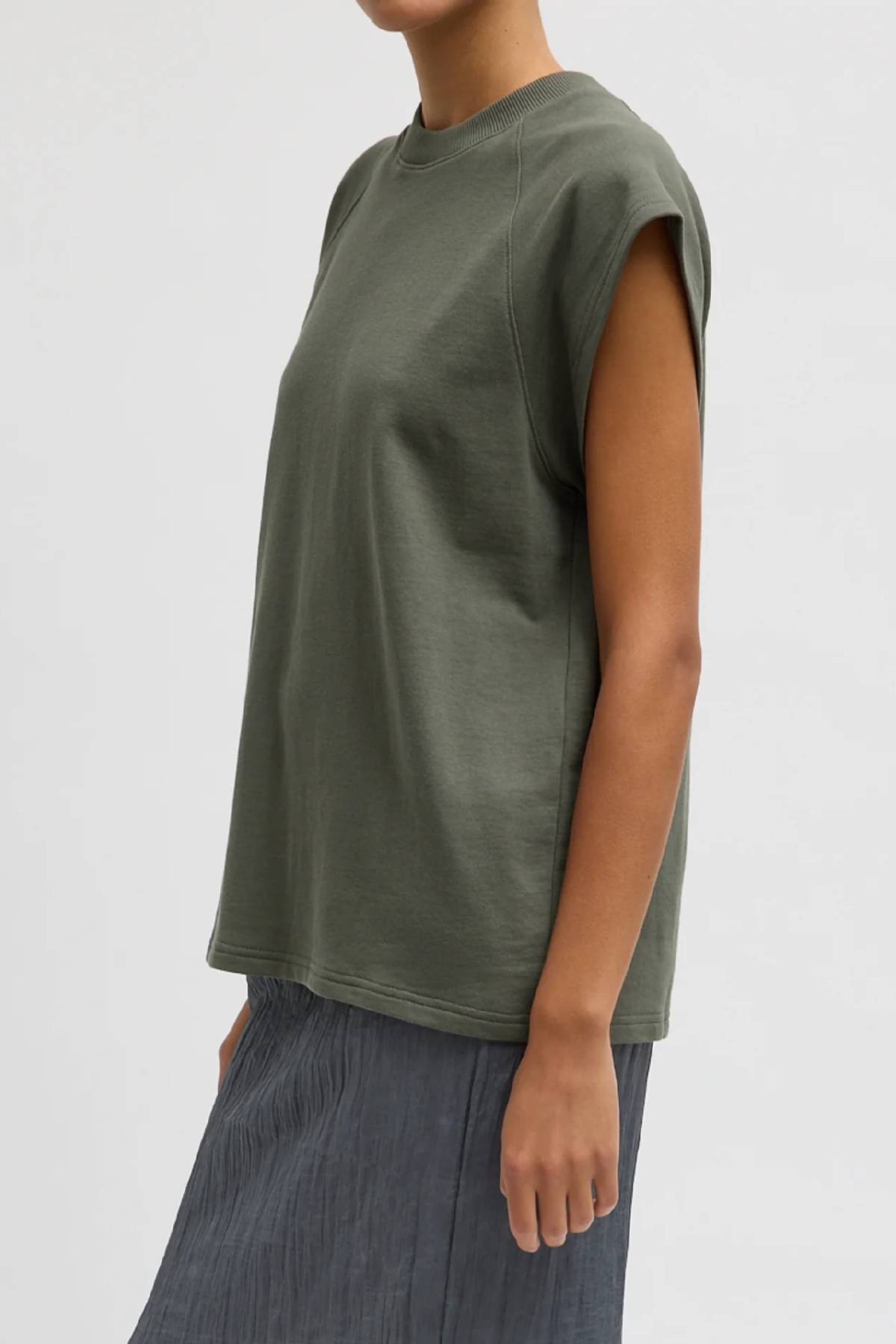 Tibi Light Weight Sweashirting Sleeveless Easy Top