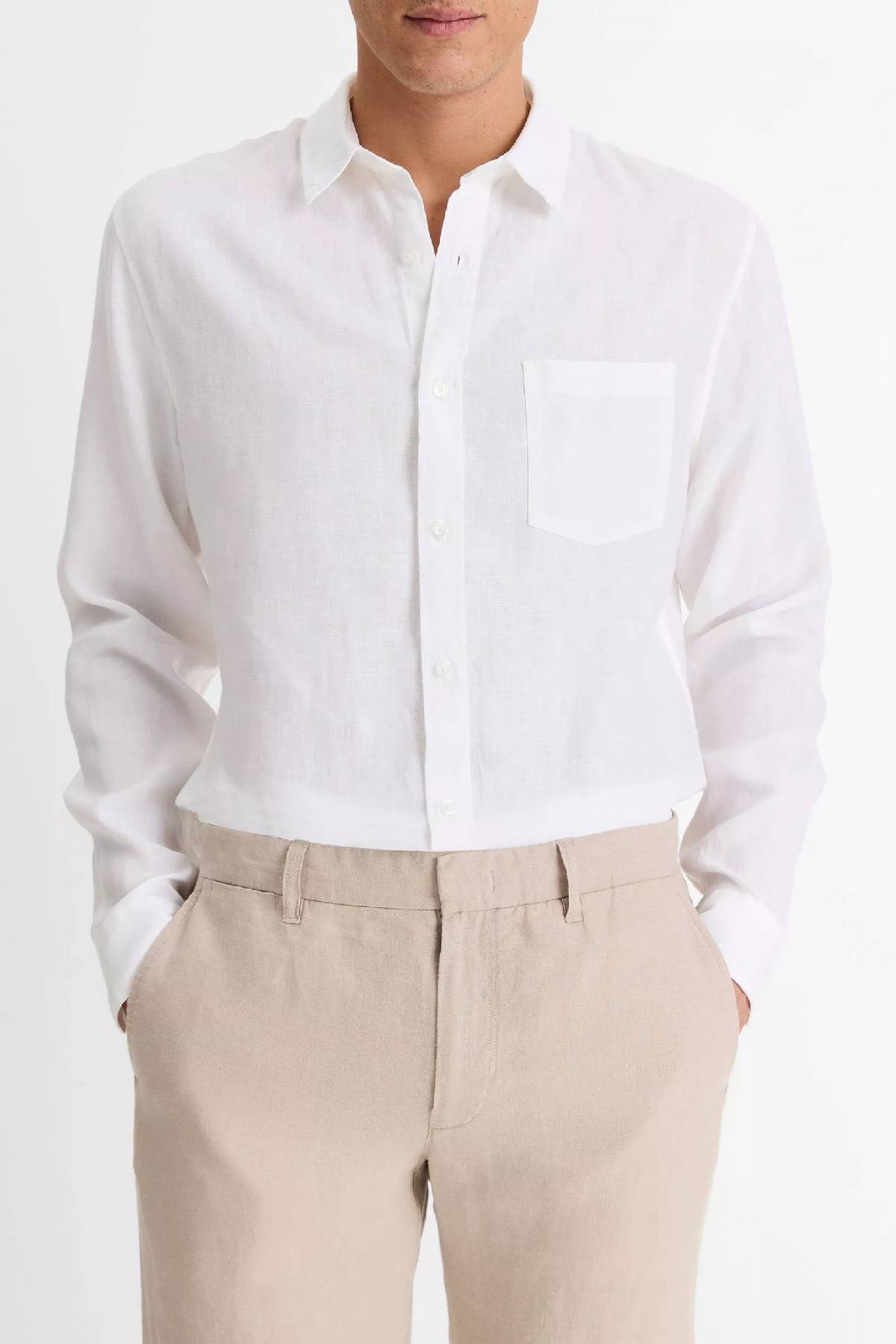 Vince Men's Linen Long Sleeve Shirt