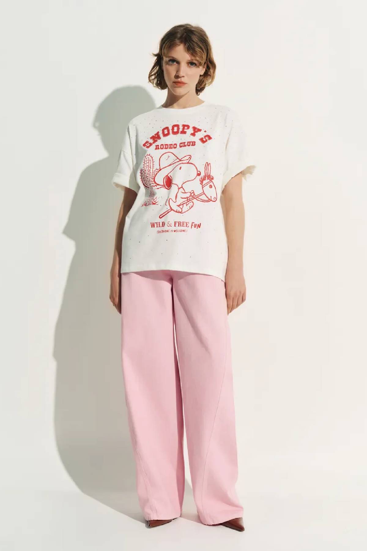 Essentiel Antwerp Peanuts Snoopy Rhinestone-Embellished T-shirt