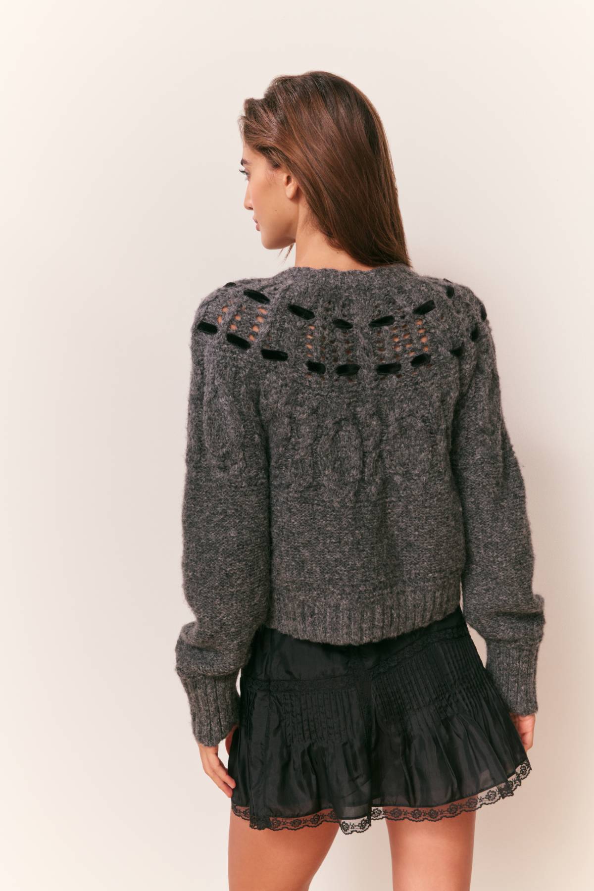 LoveShackFancy Clementian Alpaca-Blend Ribbon Cardigan