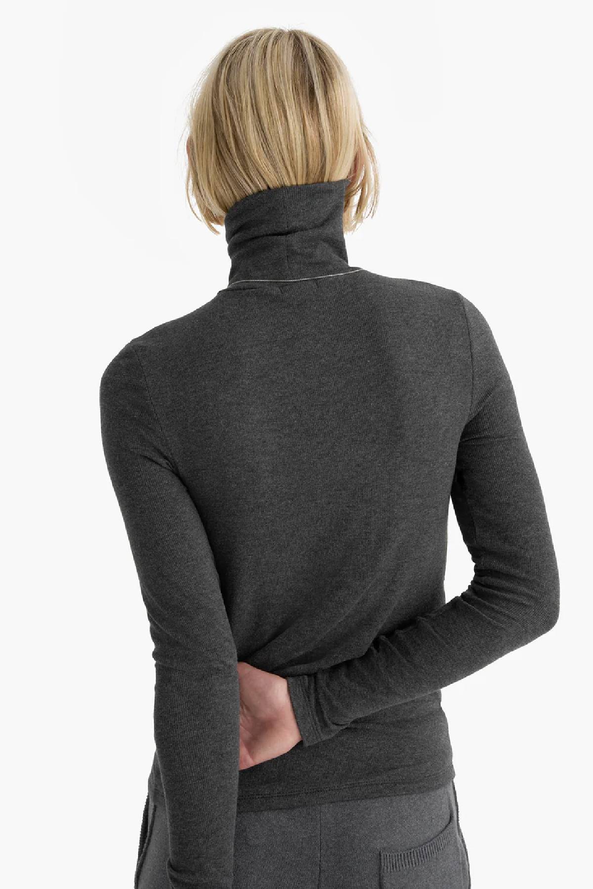 ATM Heathered Modal Rib Turtleneck
