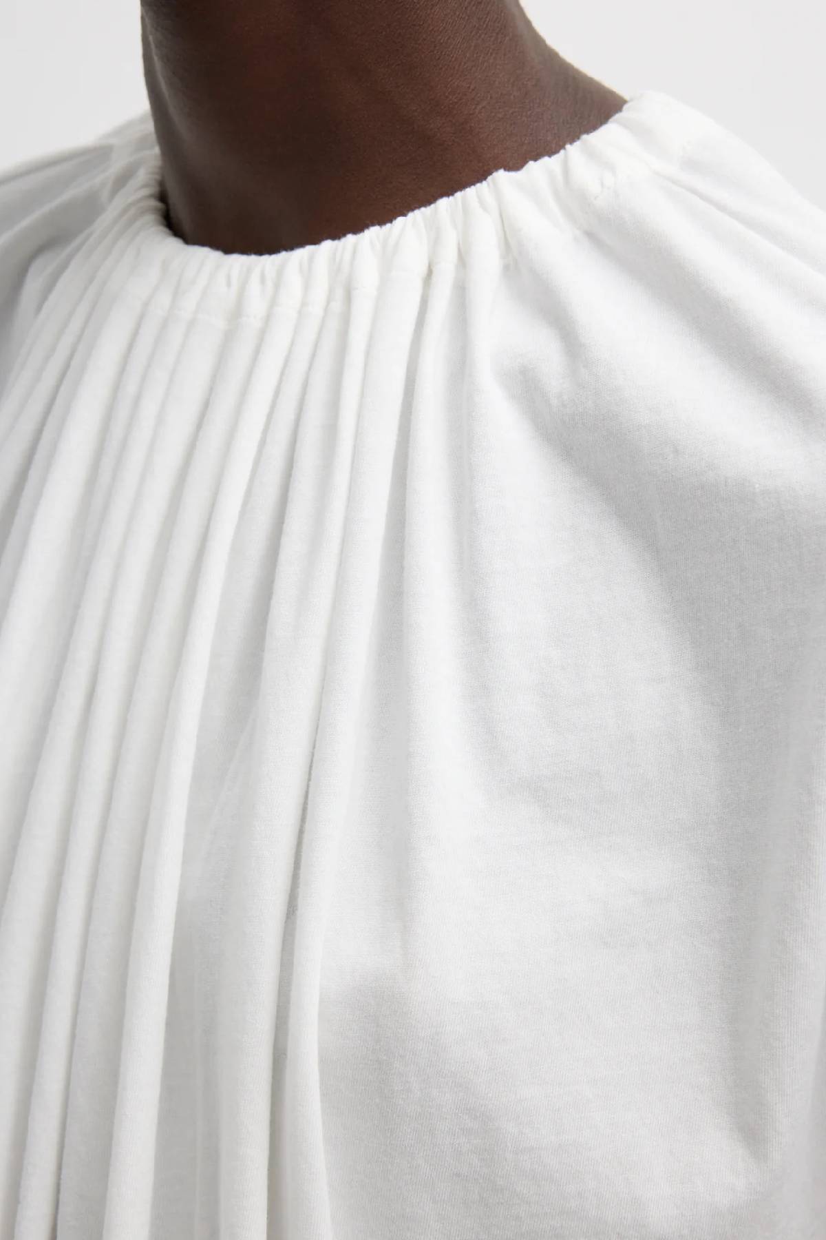 Tibi T-Shirt Program Shirred Neck Circular Top