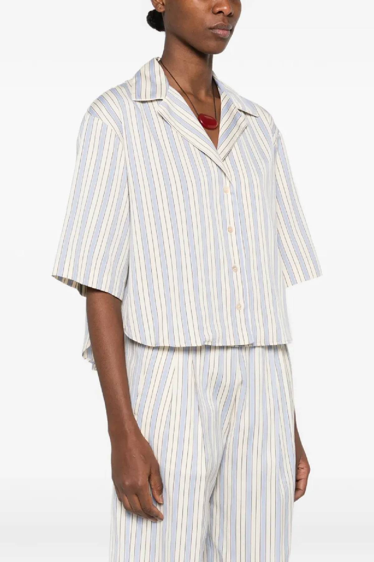Forte Forte Short Sleeved Striped Shirt