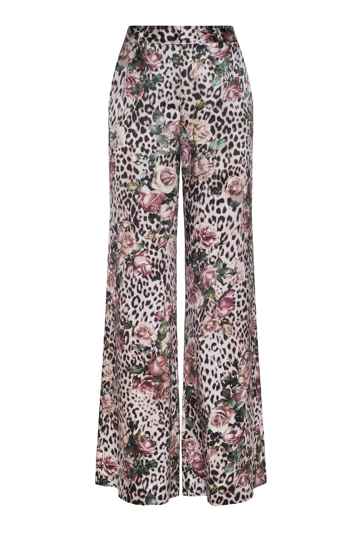 L’AGENCE Pilar Wide Leg Pant - Multi Small Rose Cheetah