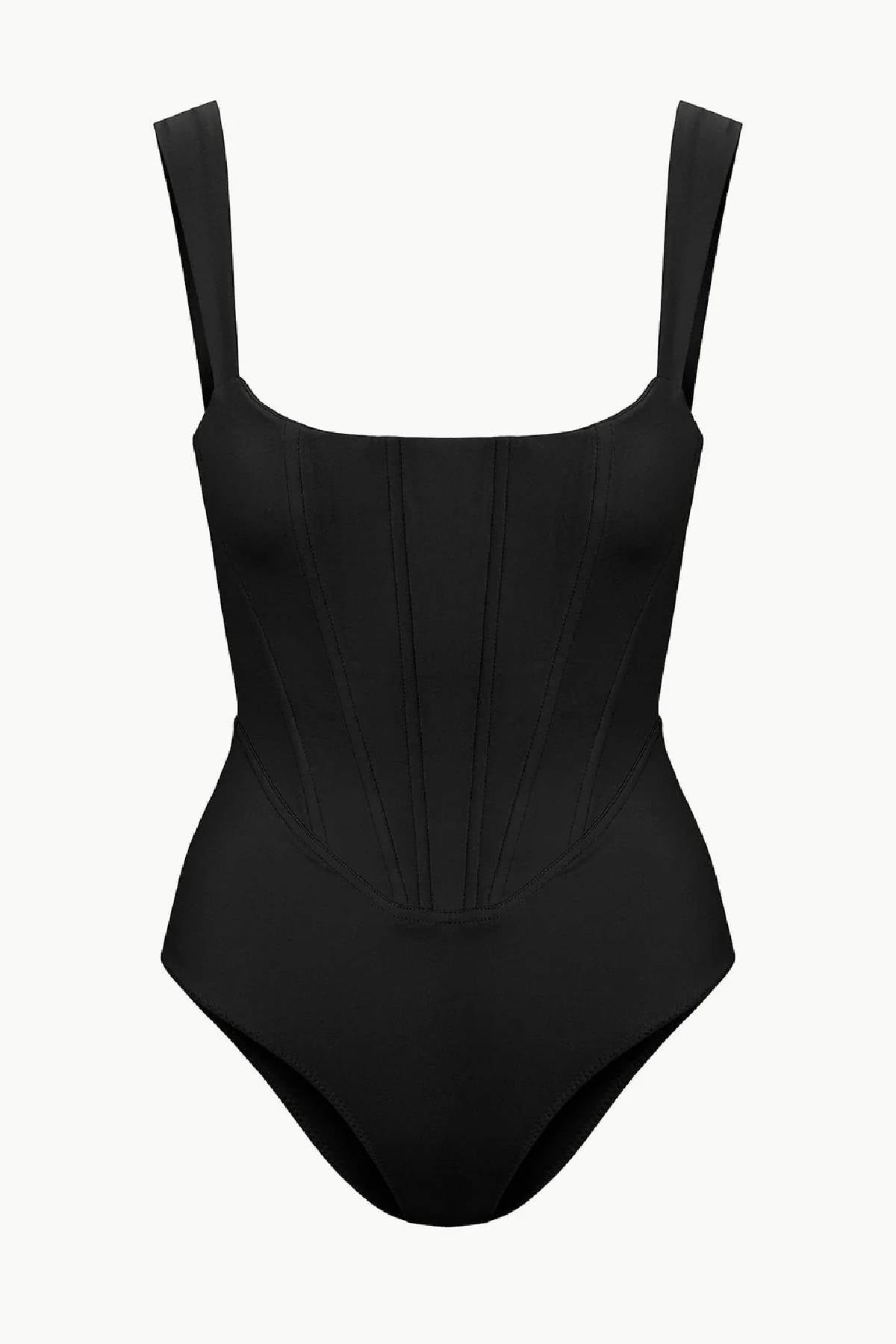 Staud Adelaide One Piece Swimsuit - Black