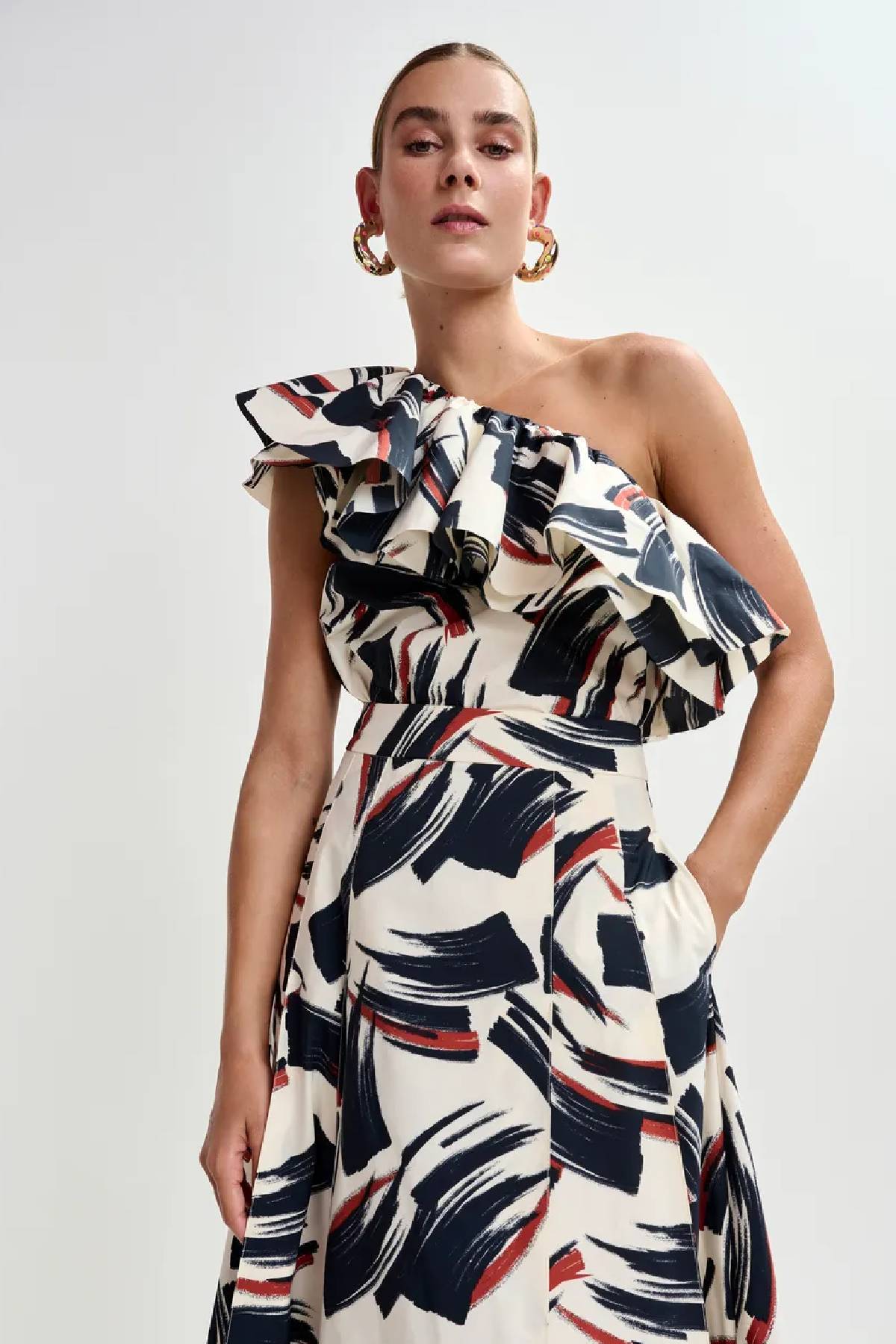 Essentiel Antwerp asymmetric ruffle top