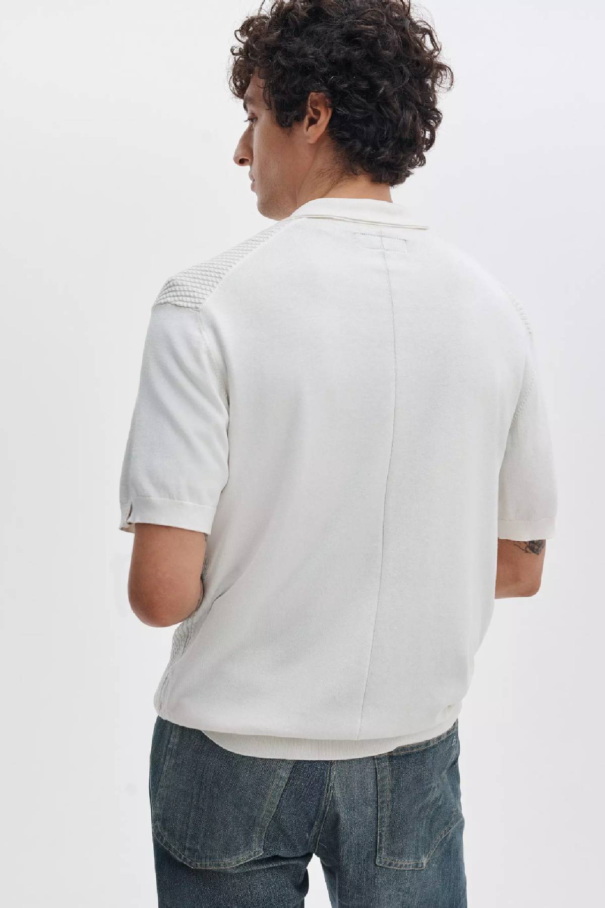Rag & Bone Men's Saxon Silk Blend Johnny Polo - Chalk