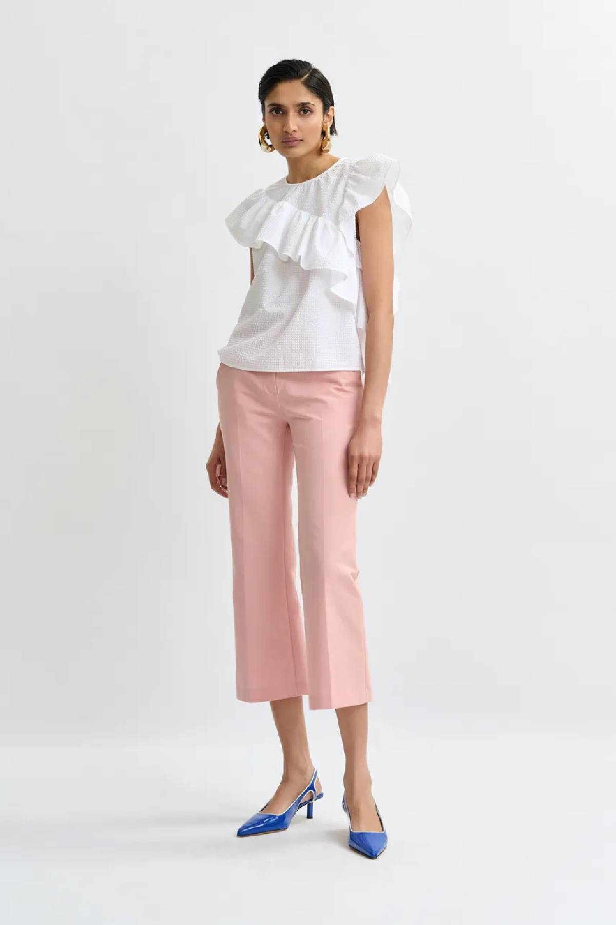 Essentiel Antwerp asymmetrical top with ruffle details